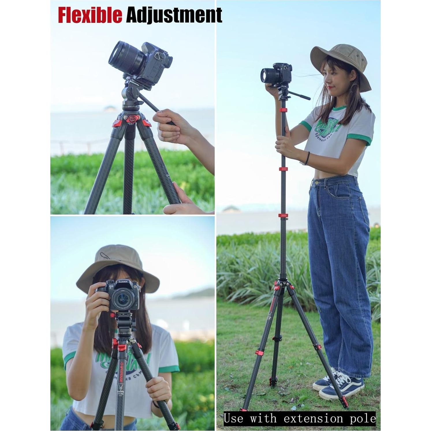 Trípode IFOOTAGE Gazelle TC3B+K3 de Carbono 1kg para Fotografía