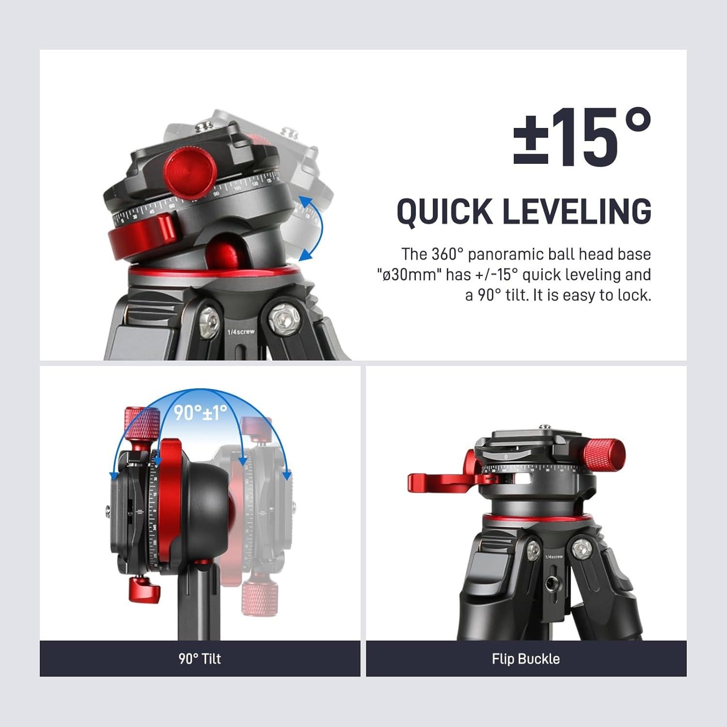 Trípode de Cámara GVM TRIP-38 de Fibra de Carbono 62"