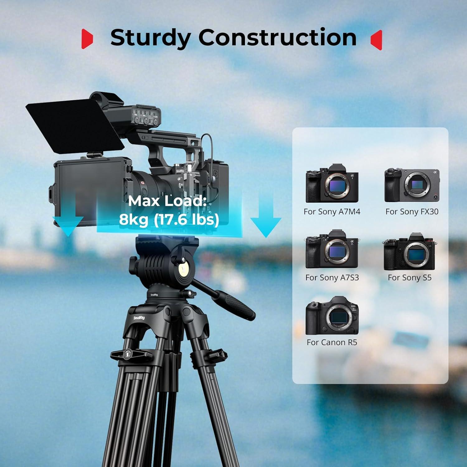 Trípode de Video SmallRig 5442 187cm con Cabezal Fluido