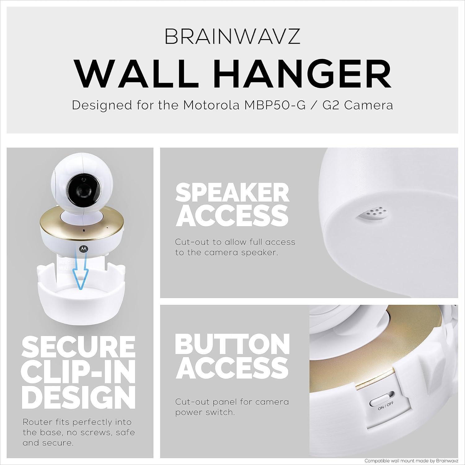 Soporte de Pared Inclinado Brainwavz para Cámara Motorola MBP50-G