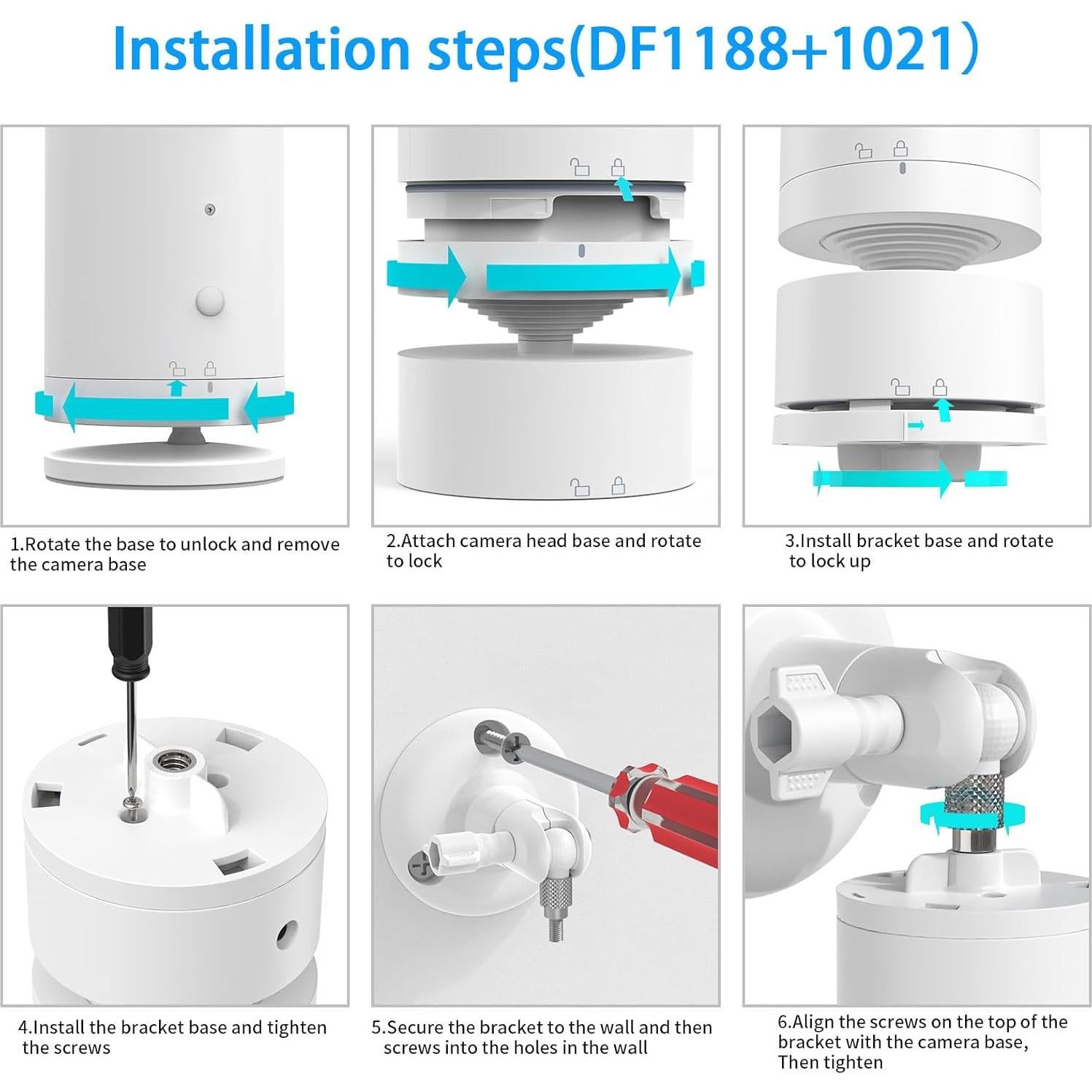 Soporte de Pared Ajustable VOMENC para Cámara Pan Tilt Blanco