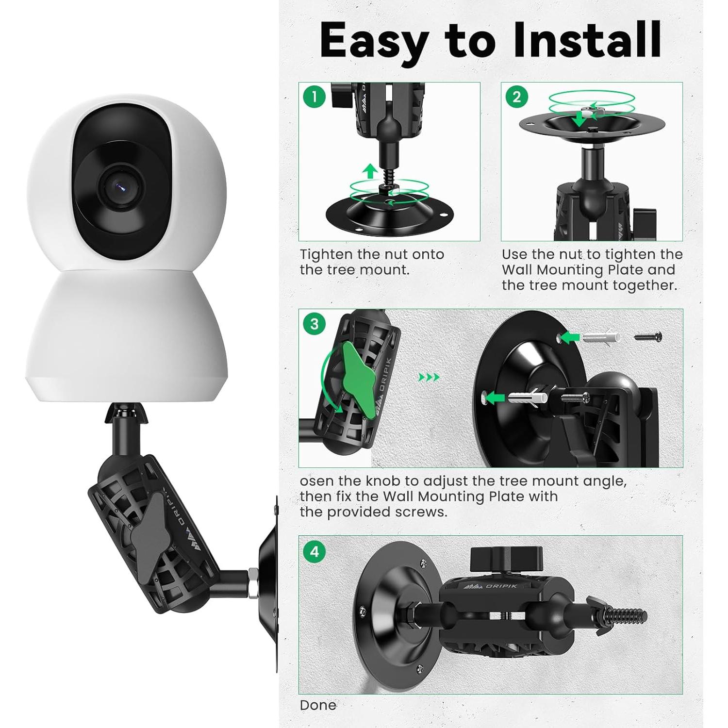 Soporte de Pared Ajustable ORIPIK para Cámara 360° - 2 Paquetes