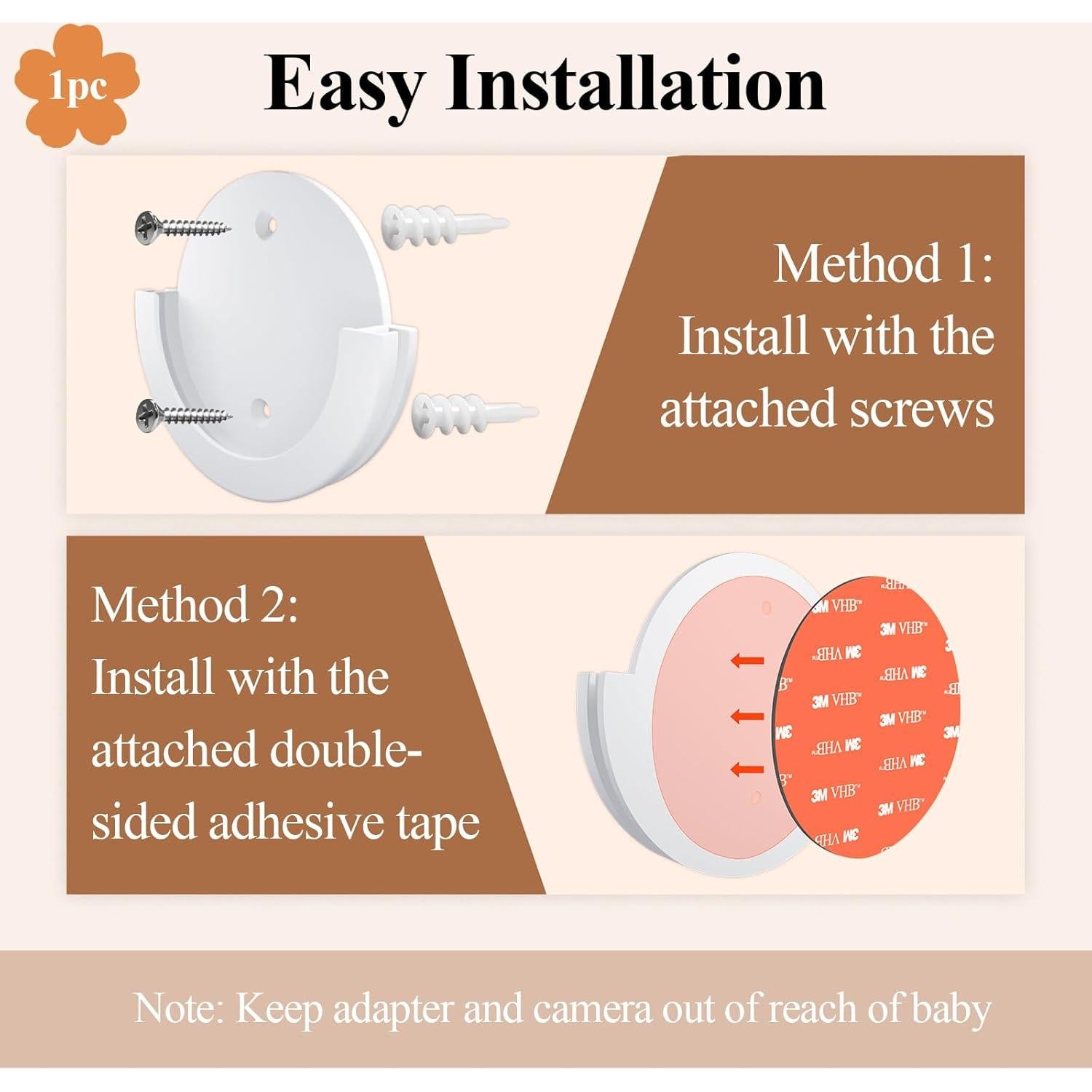 Soporte de Pared Redondo Blanco Ctuoptuo para Cámara Nanit