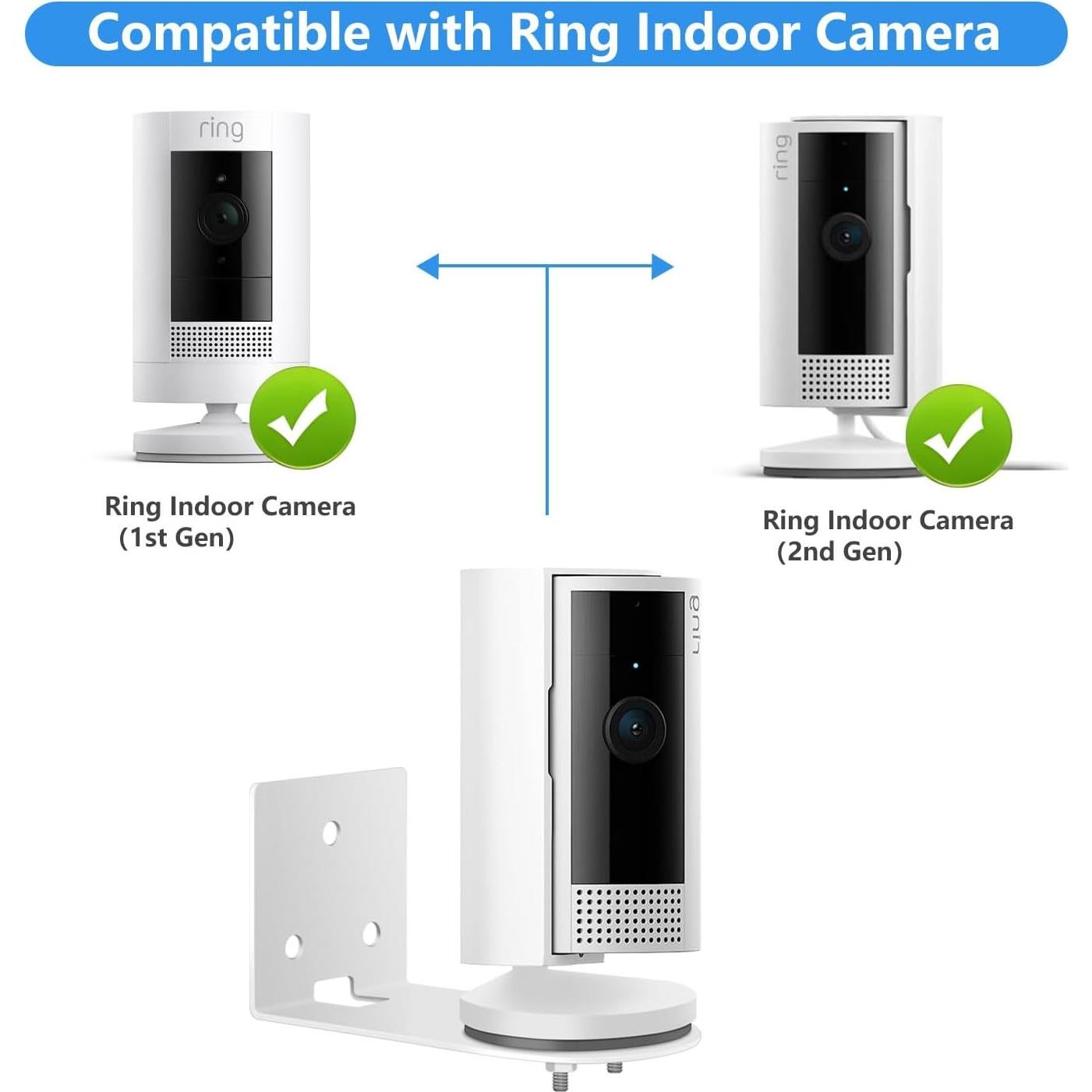 Soporte de Pared para Cámara Interior Ring - Metal Blanco (2 Pack)