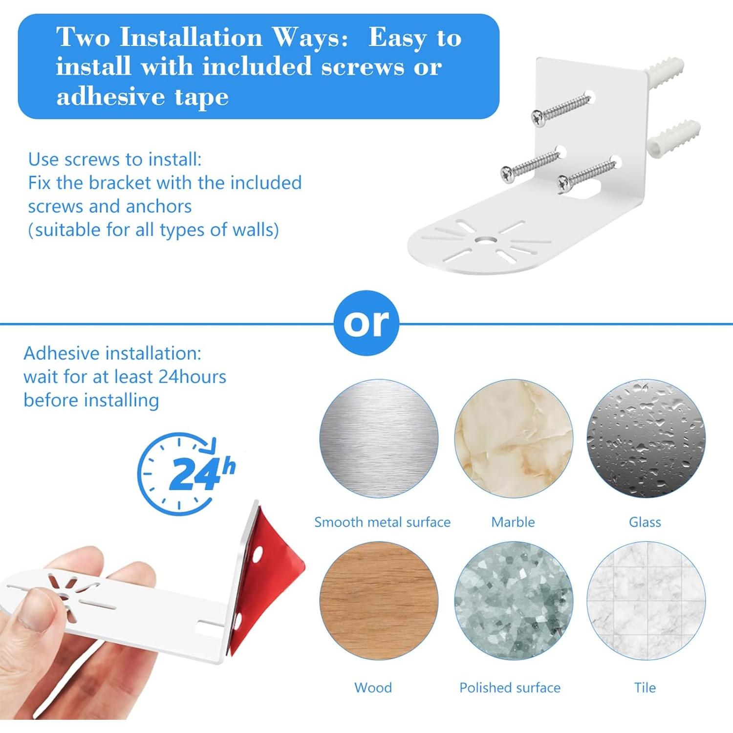 Soporte de Pared para Cámara Interior Ring - Metal Blanco (2 Pack)