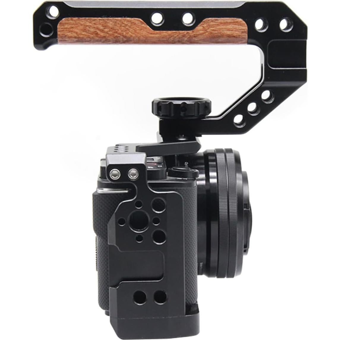 Mango Superior de Madera FUGASUN para Cámara DSLR con 3 Zapatas Frías