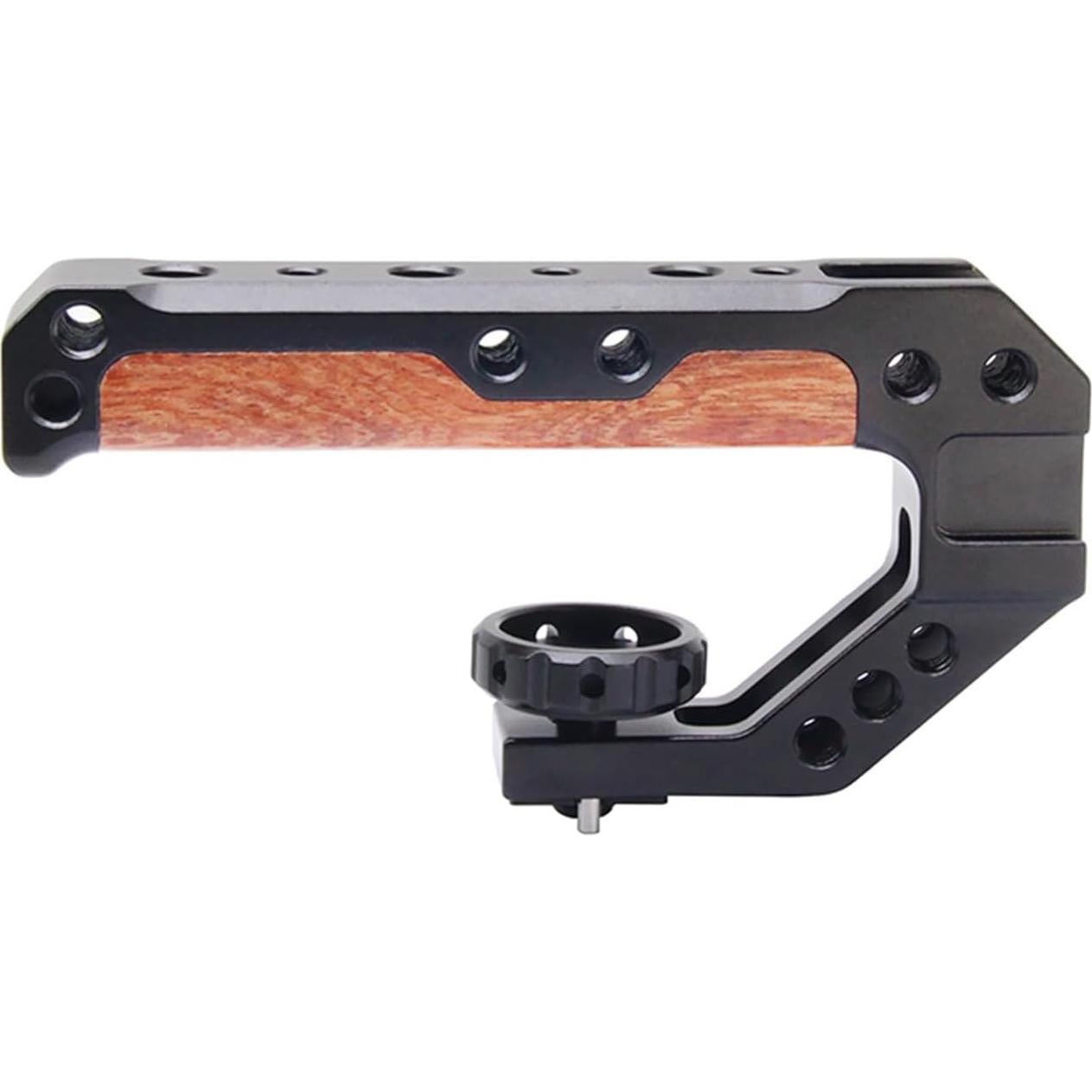 Mango Superior de Madera FUGASUN para Cámara DSLR con 3 Zapatas Frías