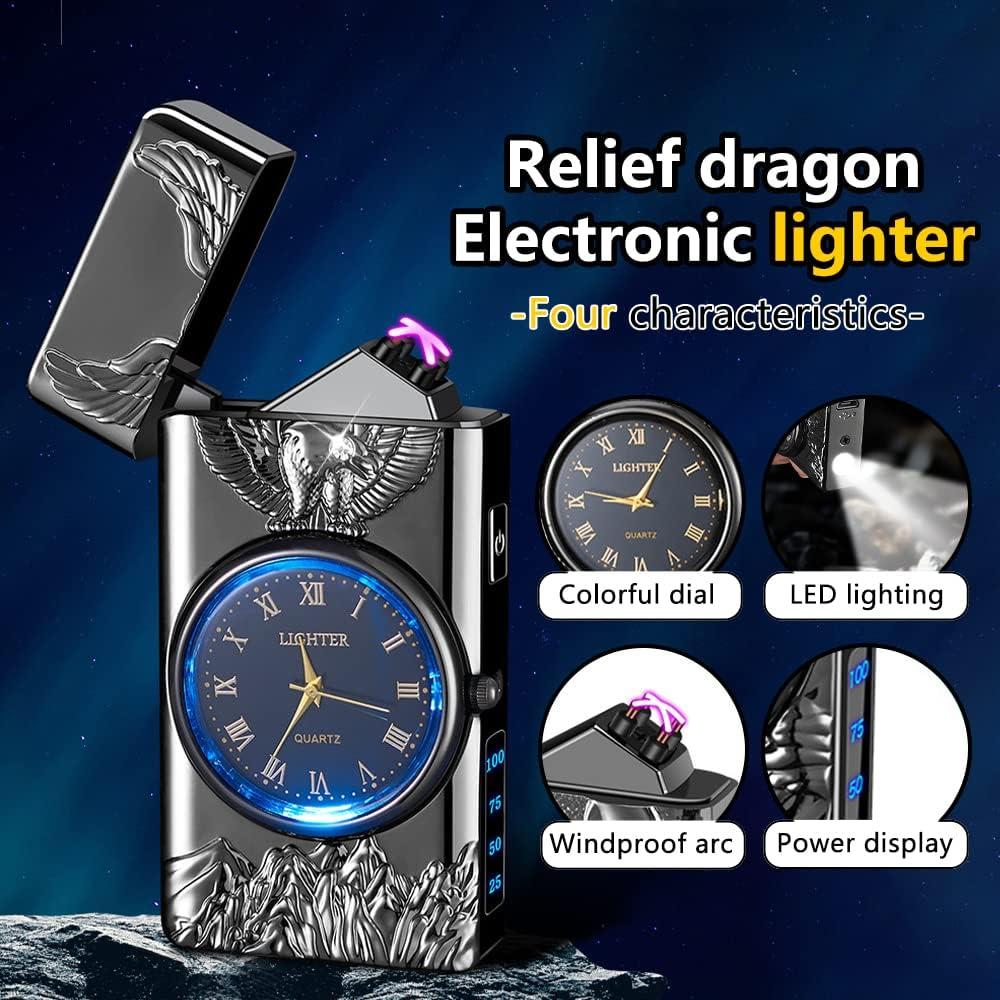 Encendedor Eléctrico GADATOP Águila Negro - Plasma a Prueba de Viento