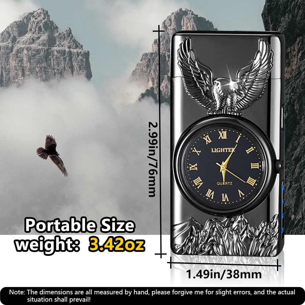 Encendedor Eléctrico GADATOP Águila Negro - Plasma a Prueba de Viento