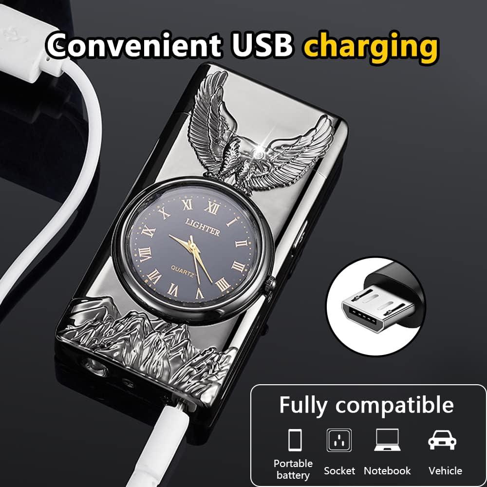 Encendedor Eléctrico GADATOP Águila Negro - Plasma a Prueba de Viento