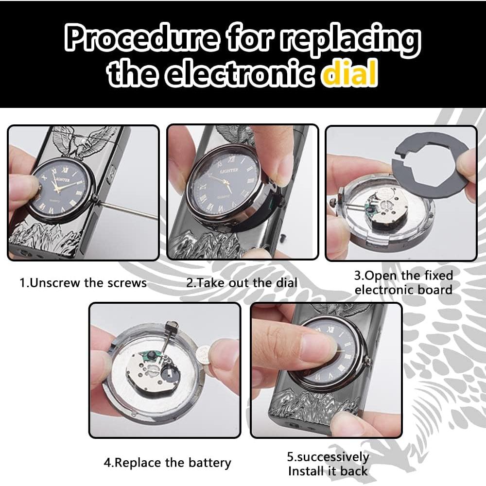 Encendedor Eléctrico GADATOP Águila Negro - Plasma a Prueba de Viento