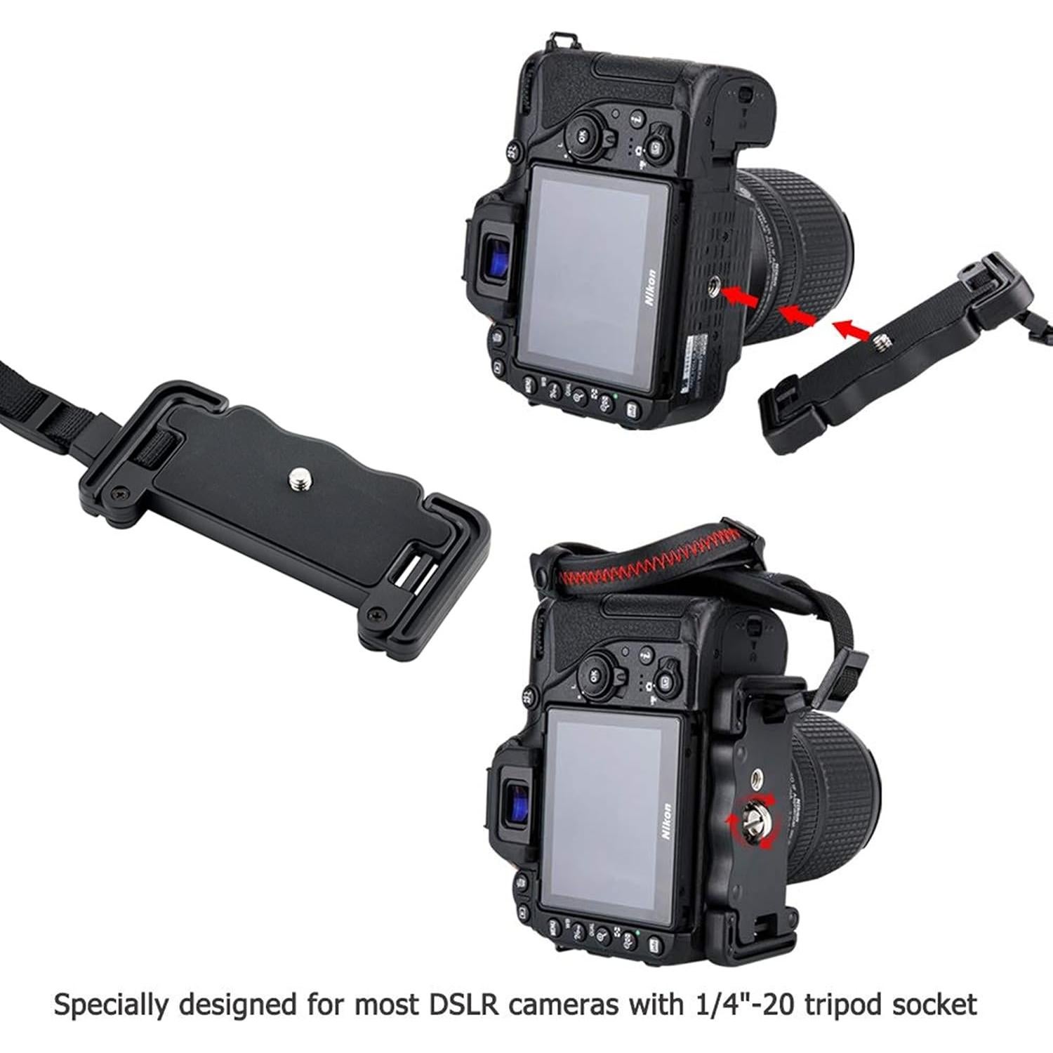 Correa de Mano JJC para Cámara DSLR Ajustable Rojo