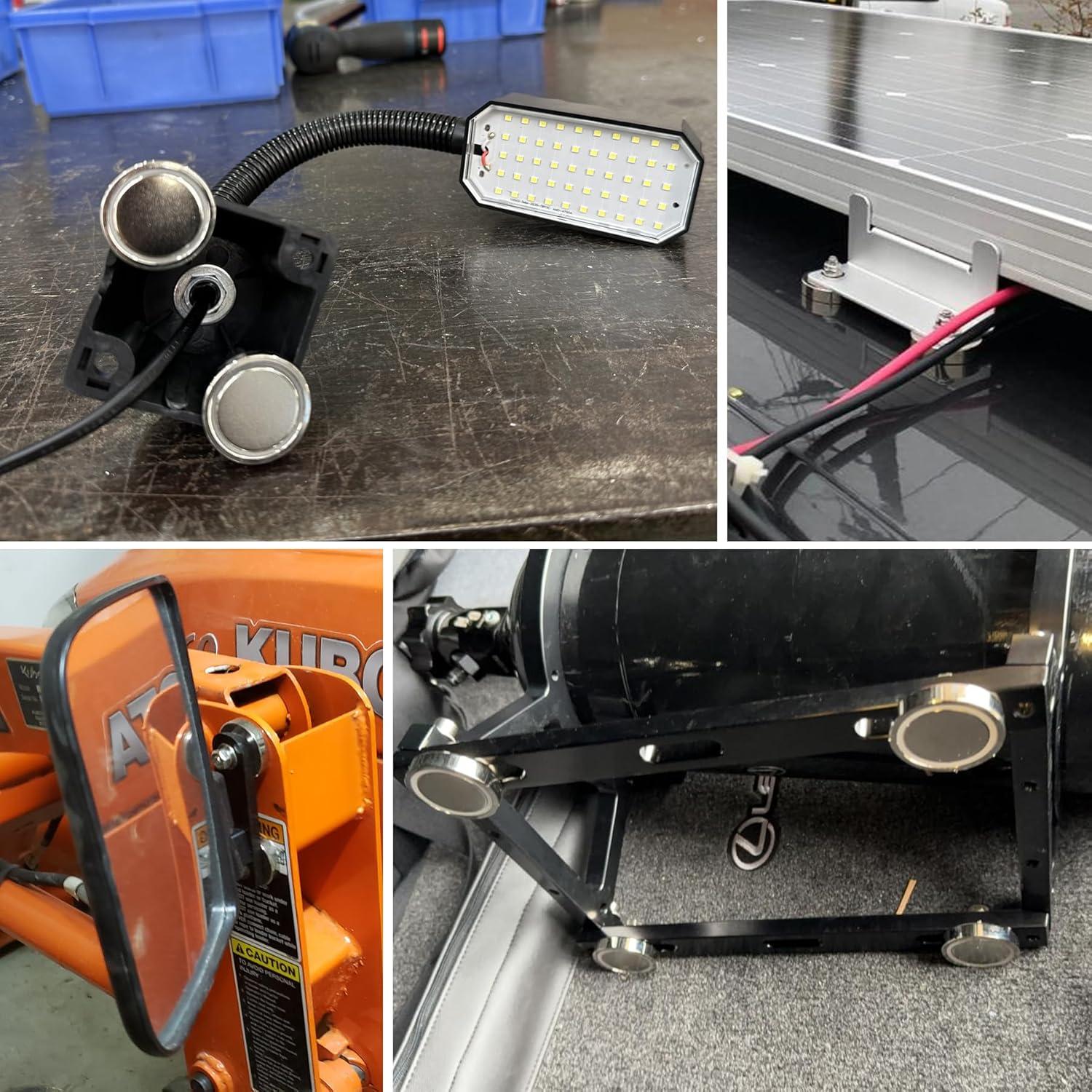 Base Magnética Redonda Neodimio 150kg 1/4" Macho 2 Pcs