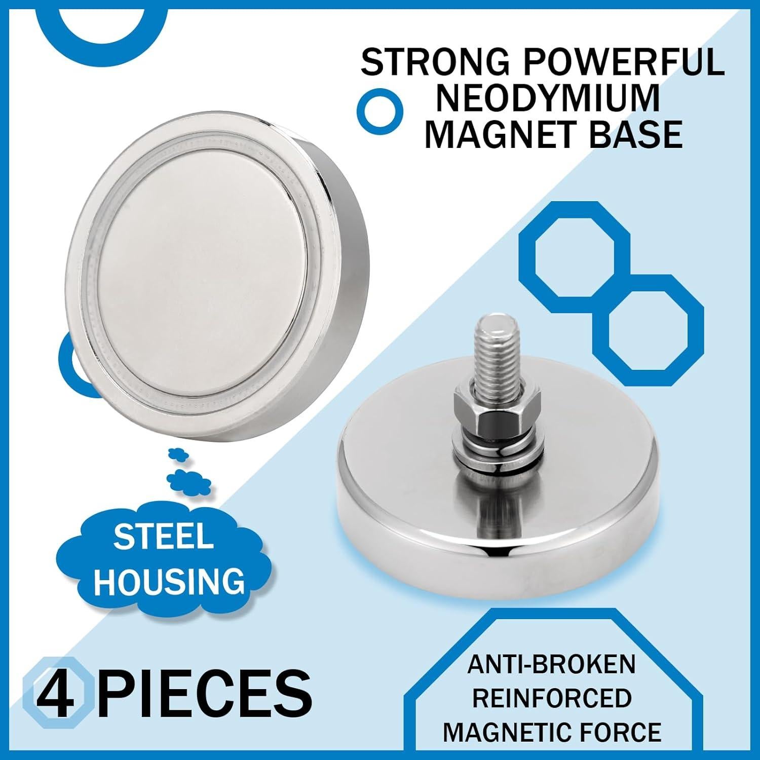 Imán Redondo Neodimio Flutesan 4 Piezas 68kg M6
