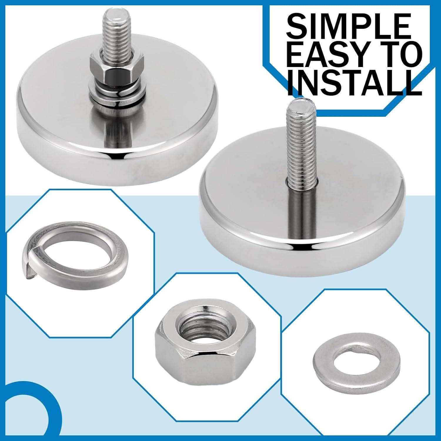 Imán Redondo Neodimio Flutesan 4 Piezas 68kg M6