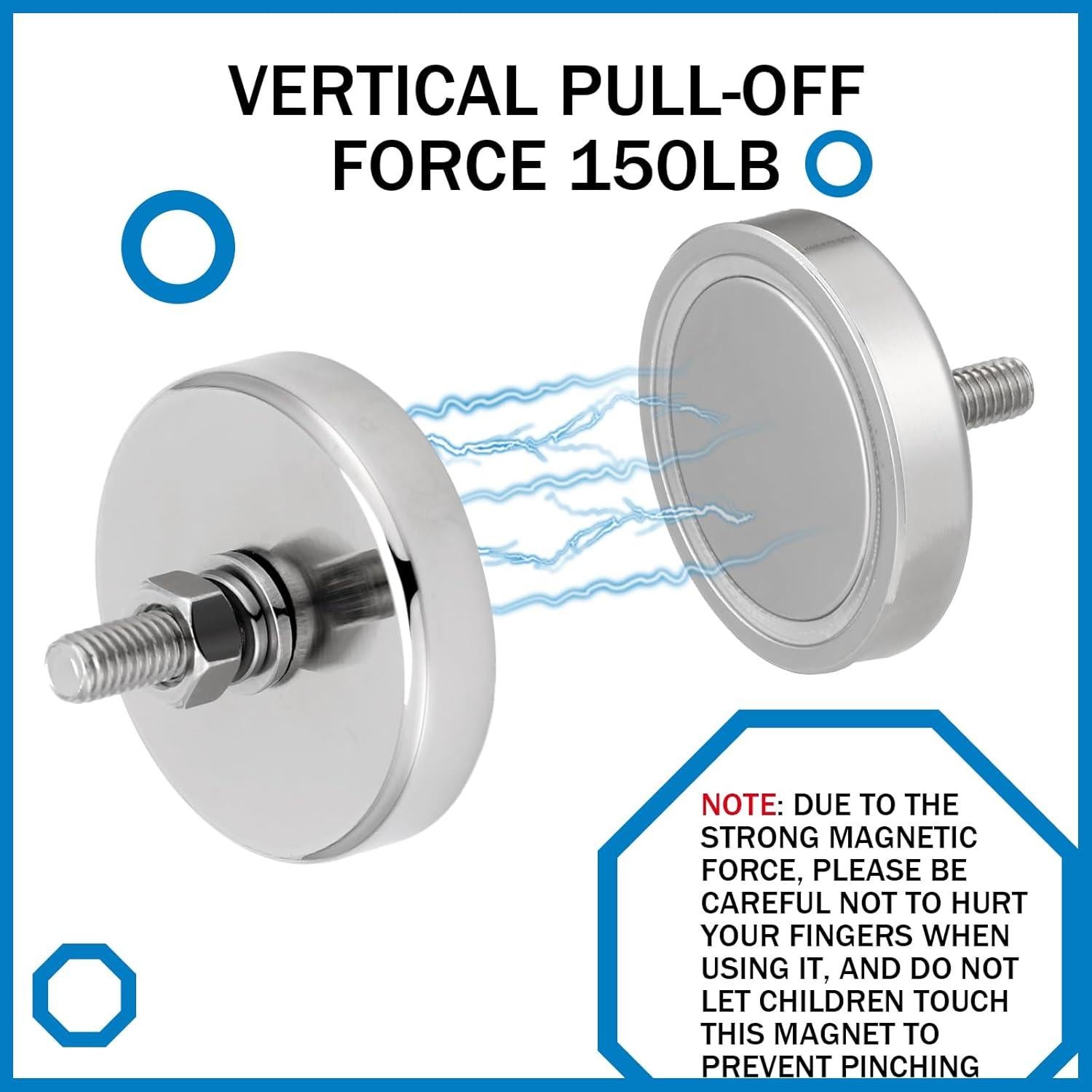 Imán Redondo Neodimio Flutesan 4 Piezas 68kg M6