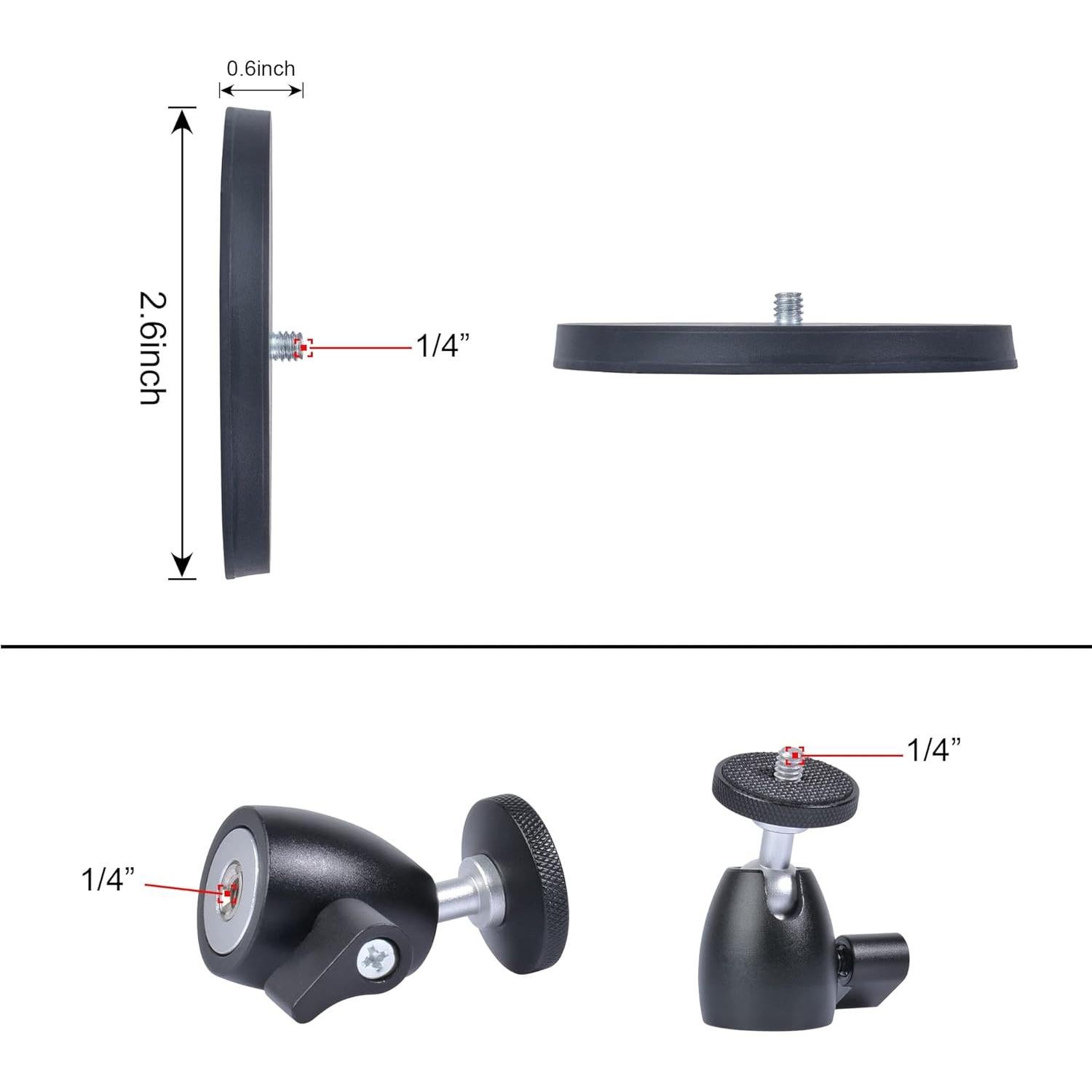 Soporte Magnético para Cámara Ruittos MMB-2 con Cabeza de Bola