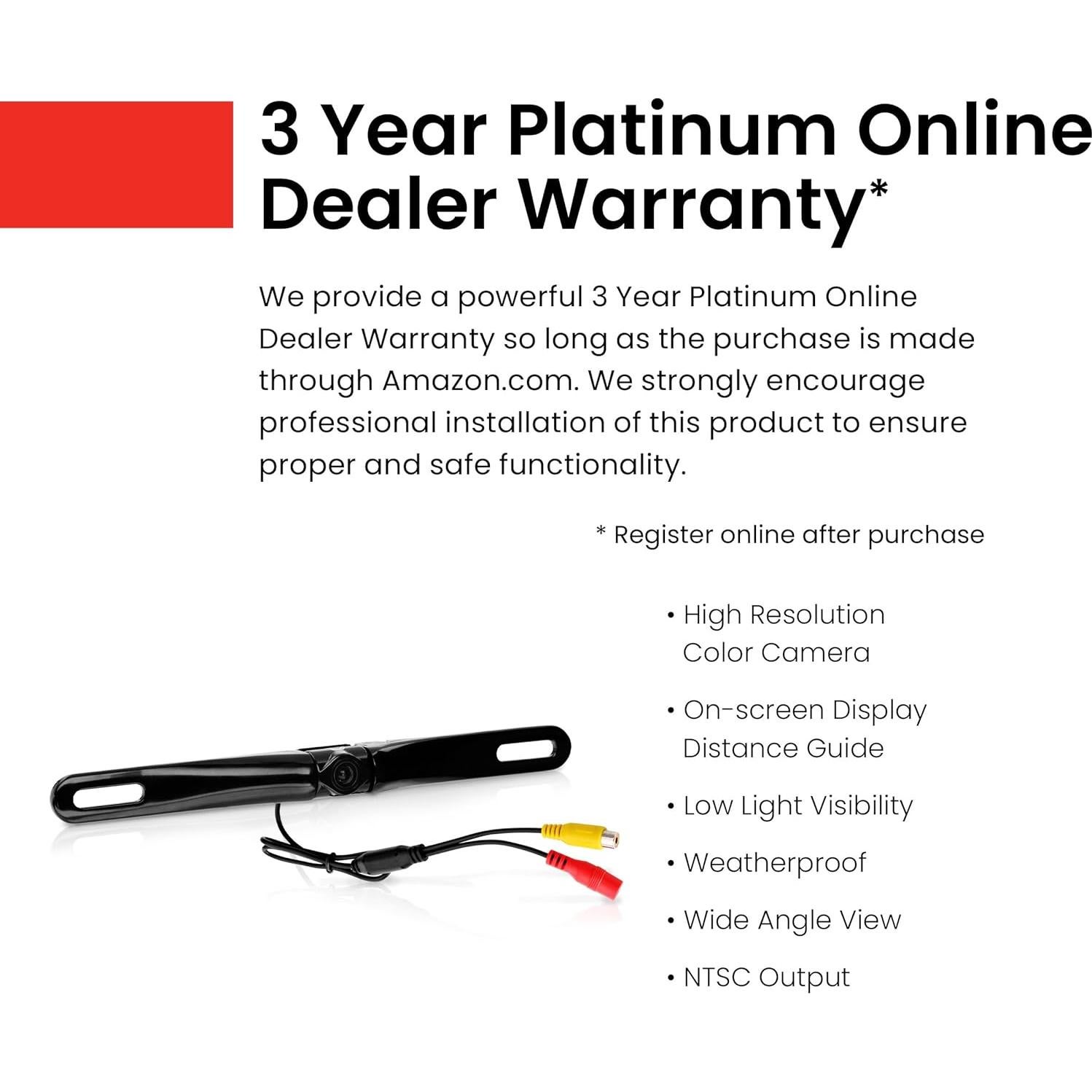 Cámara de Respaldo Inversa BOSS LPCB36 para Autos y Camiones