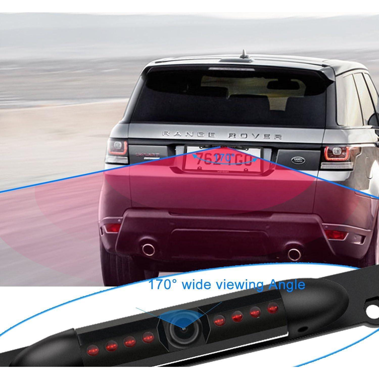 Cámara de Respaldo Wordcam con Marco de Placa de Licencia 170°