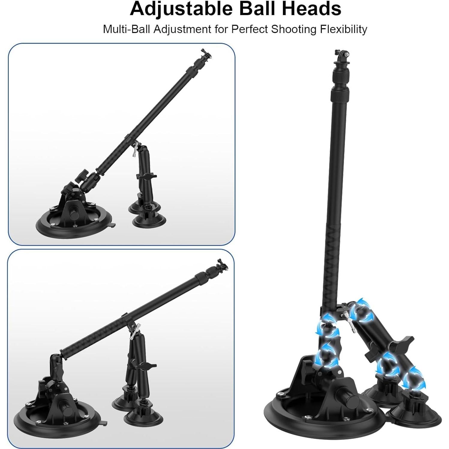 Soporte para coche con triple ventosa Anautin para cámaras 360