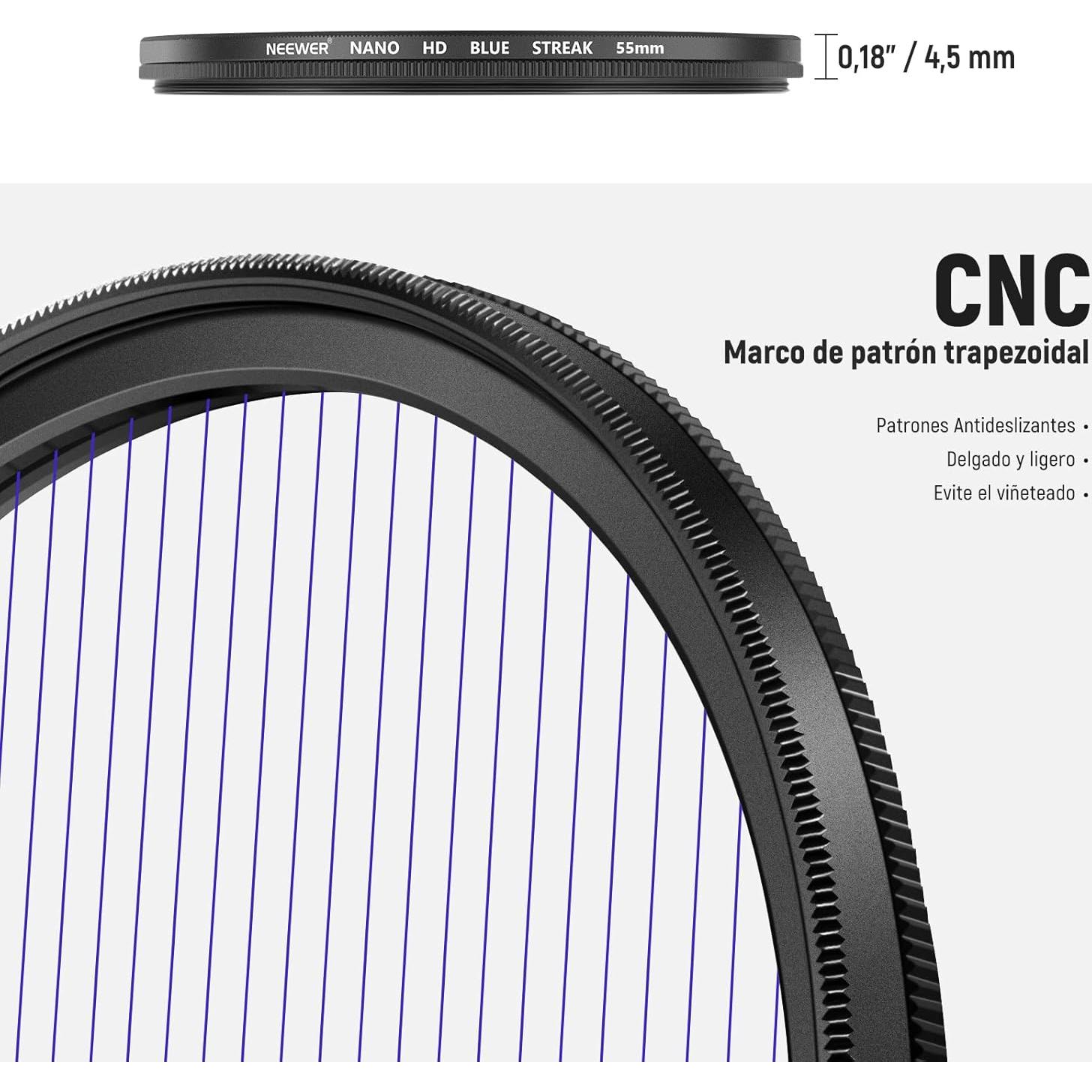 Filtro Anamórfico NEEWER 55 mm Efecto Destello HD