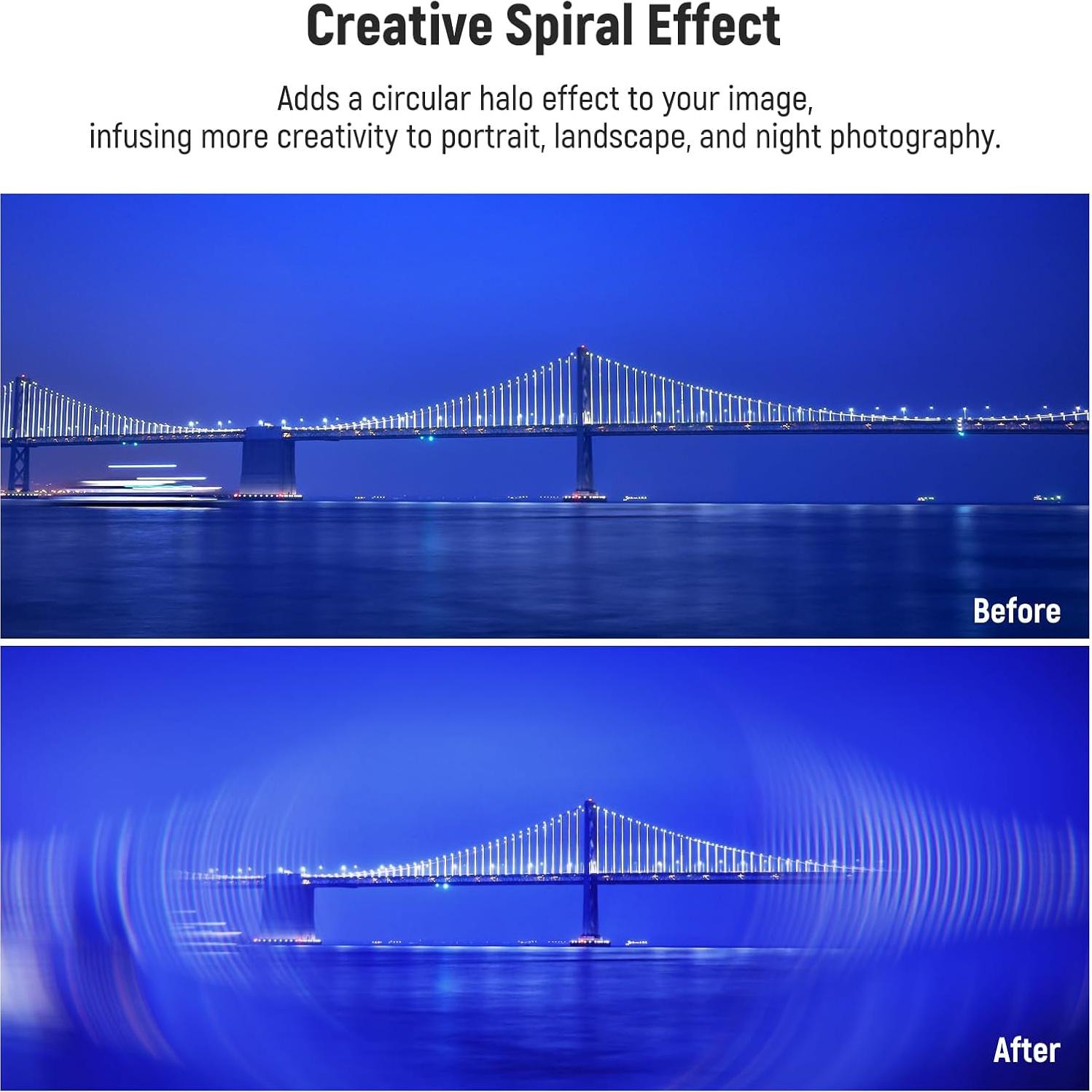 Filtro de Lente NEEWER 82mm Halo Espiral de Vidrio Óptico