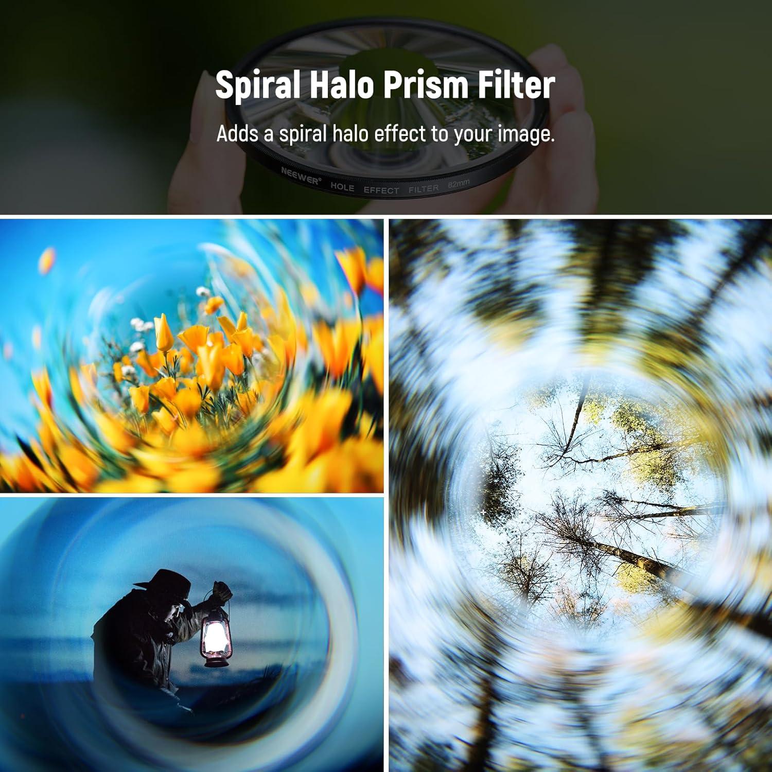 Filtro de Lente NEEWER 82mm Halo Espiral de Vidrio Óptico