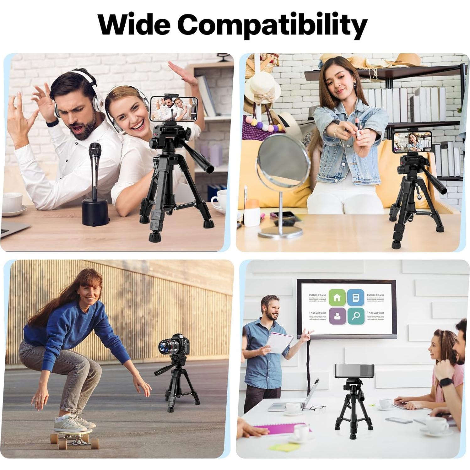 Mini Trípode de Aluminio Kalofaye 63.5 cm para Cámara y Teléfono