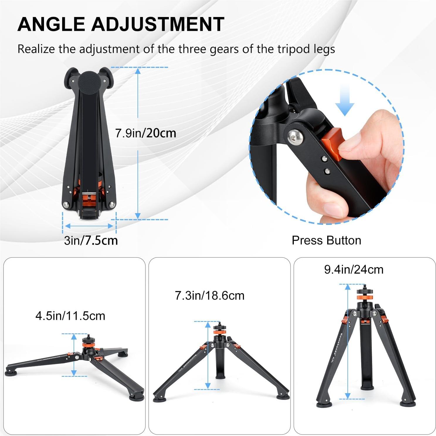 Mini Trípode Koolehaoda A3L de Aluminio 3 Patas Soporte Universal
