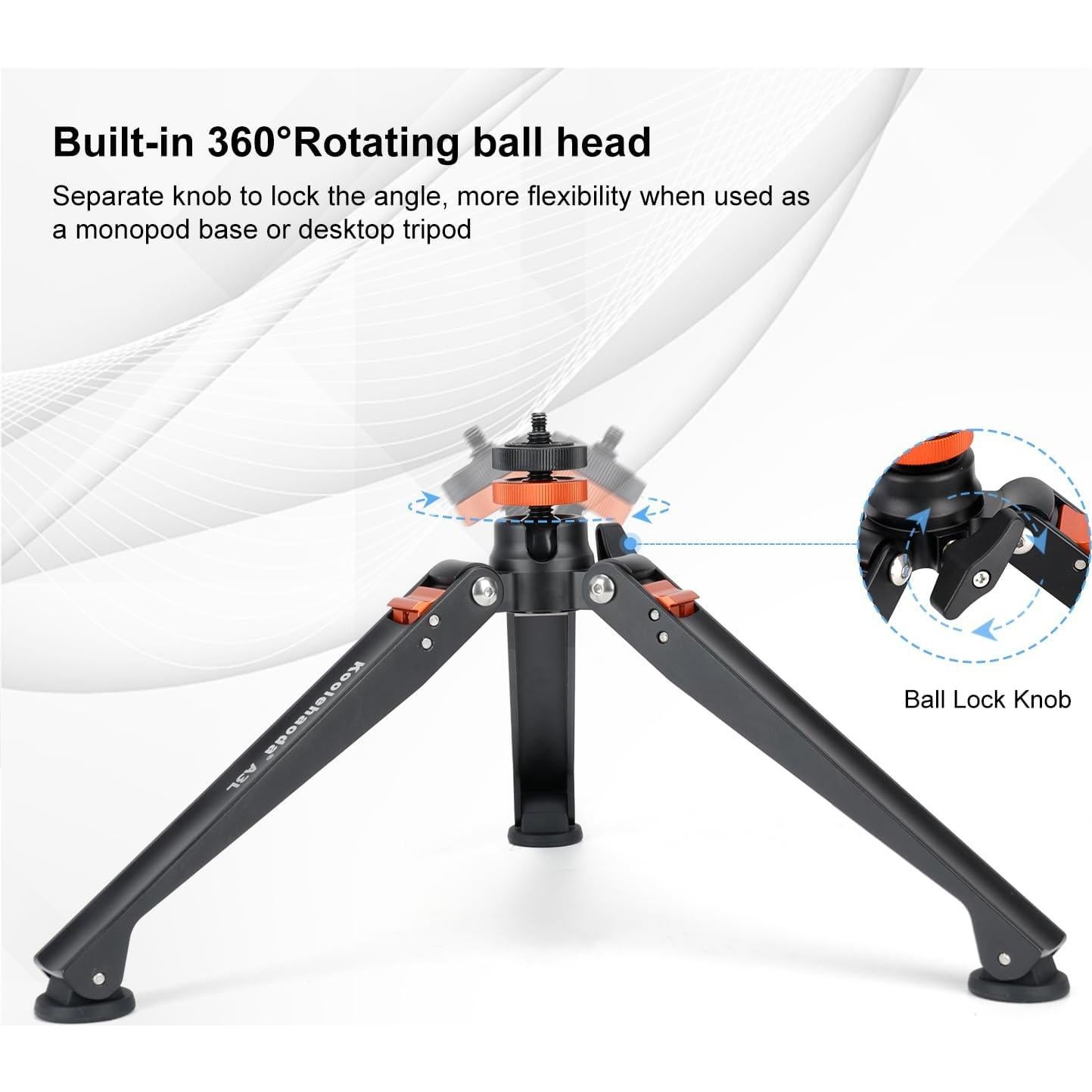 Mini Trípode Koolehaoda A3L de Aluminio 3 Patas Soporte Universal