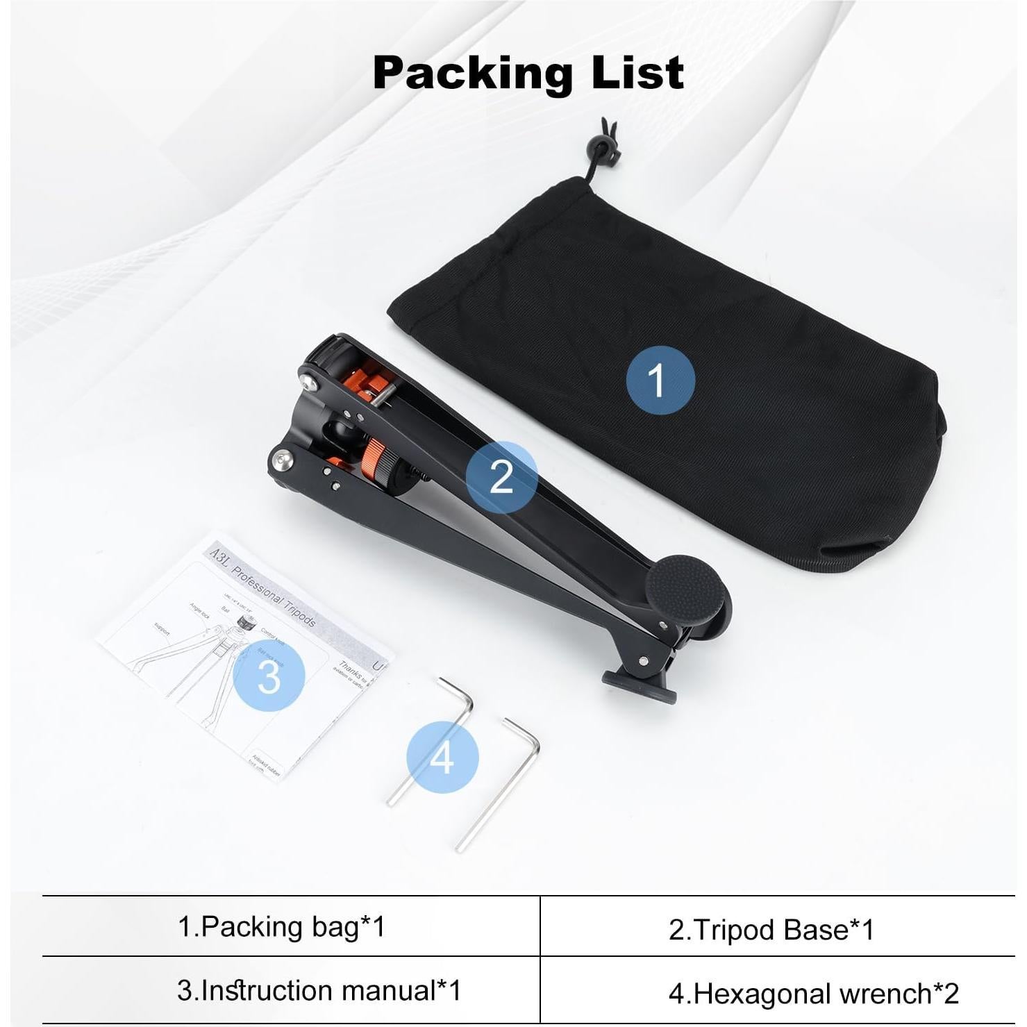 Mini Trípode Koolehaoda A3L de Aluminio 3 Patas Soporte Universal