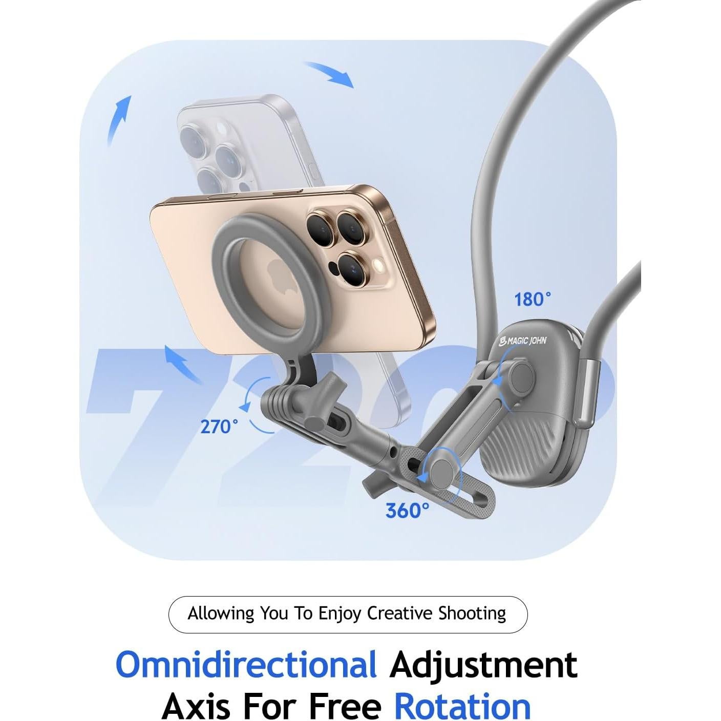 Soporte Magnético para Cuello MAGIC JOHN - Compatible con iPhone y GoPro