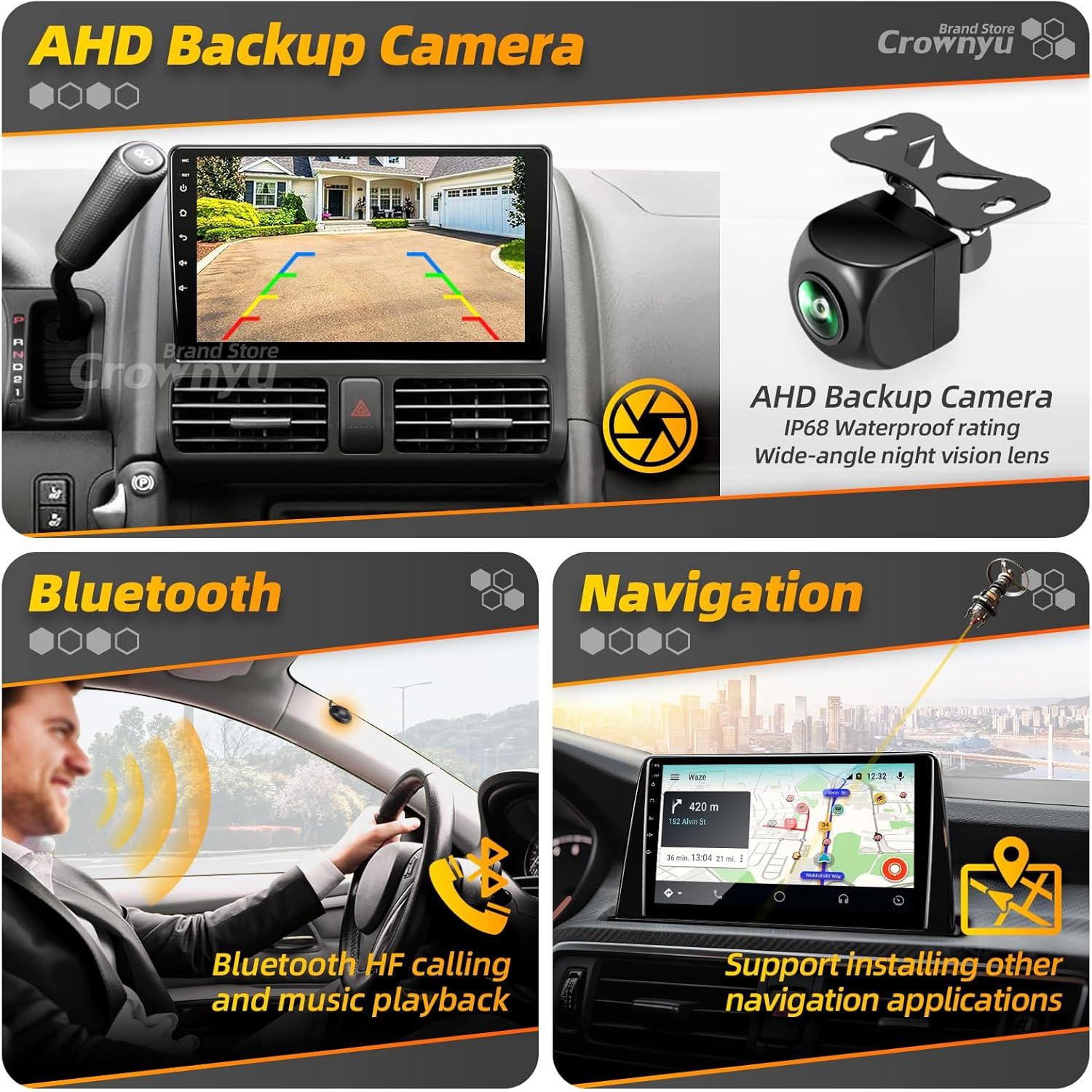 Estéreo de Coche Crownyu para CRV 2002-2006, Pantalla 9"