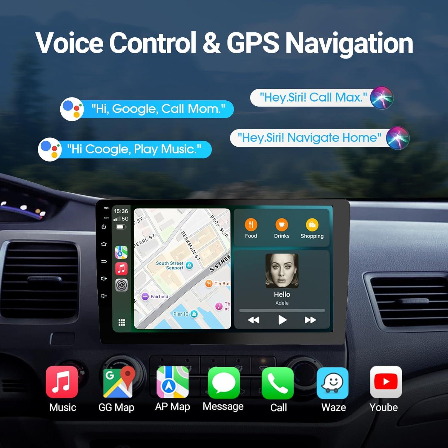 Estéreo de Coche Double Din 9" Haudio con CarPlay y Android Auto
