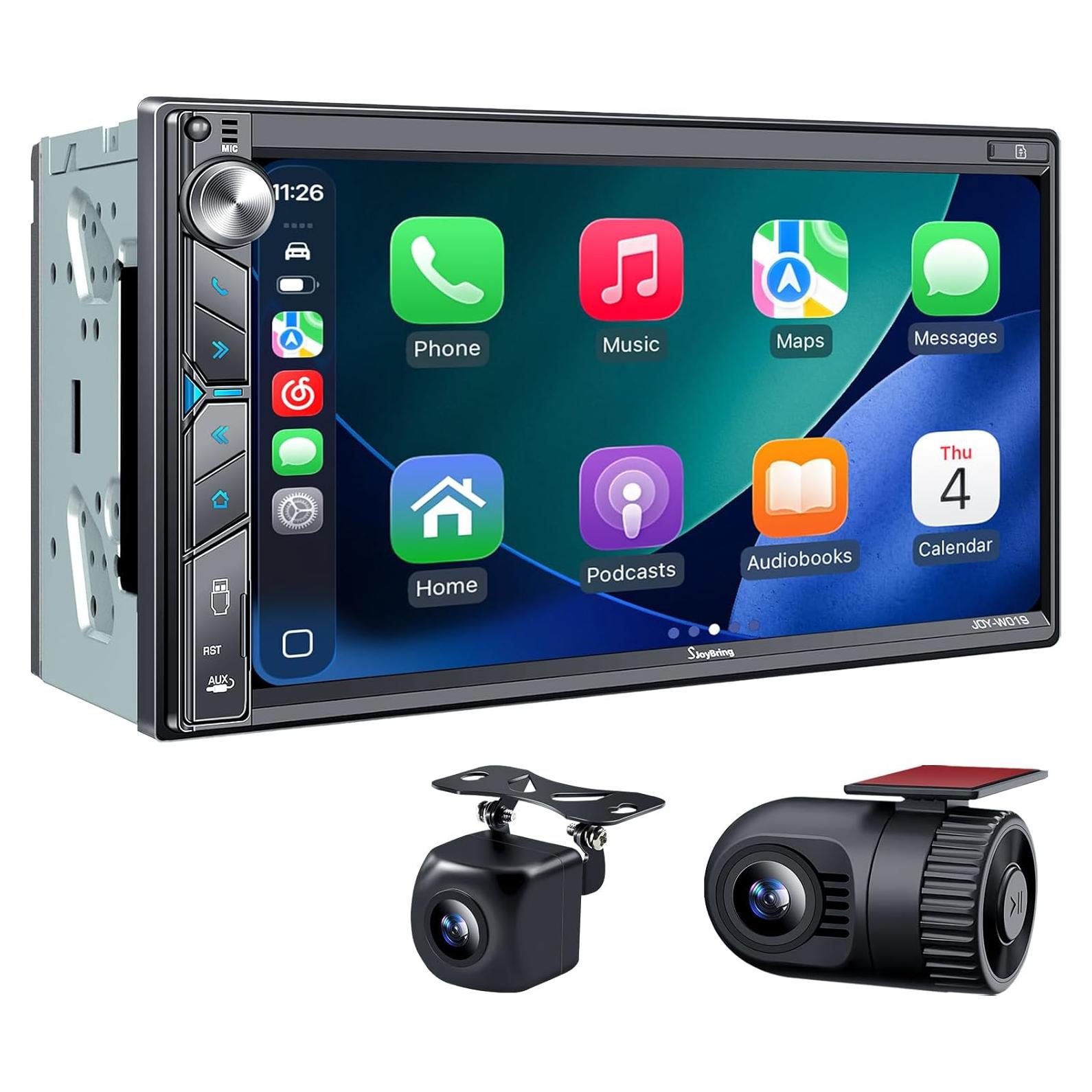 Estéreo Doble Din SJOYBRING 7" con CarPlay y Android Auto