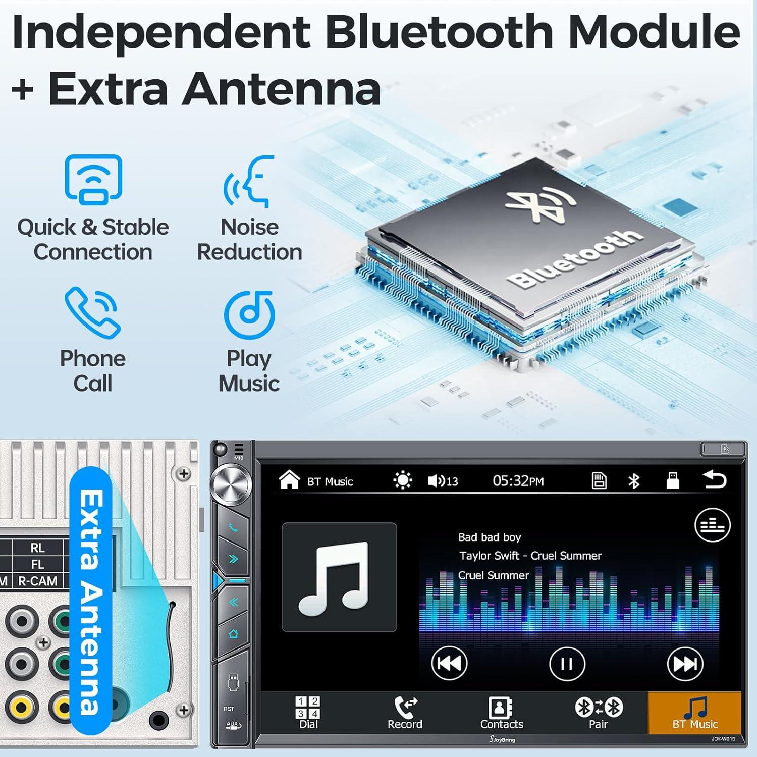 Estéreo Doble Din SJOYBRING 7" con CarPlay y Android Auto
