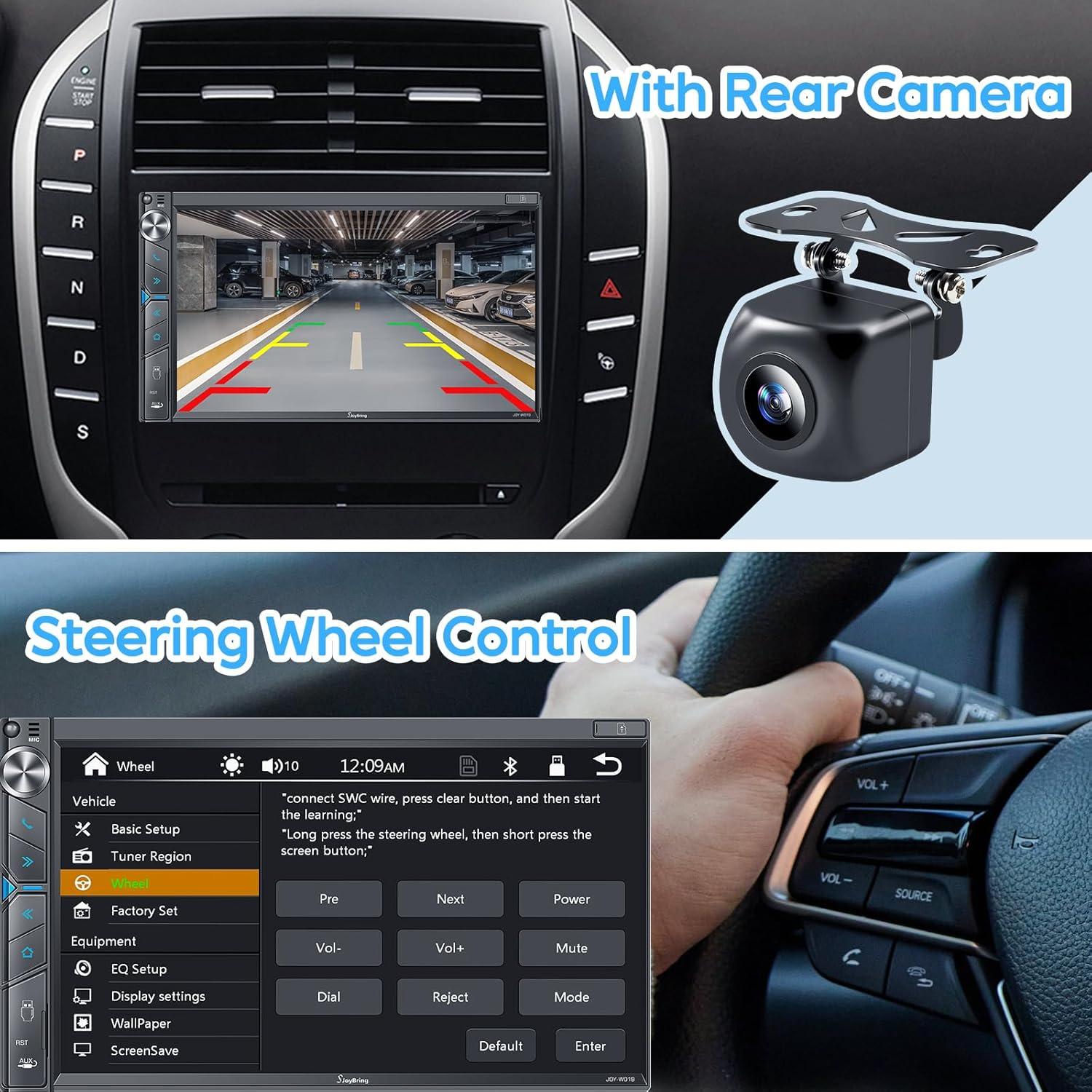 Estéreo Doble Din SJOYBRING 7" con CarPlay y Android Auto