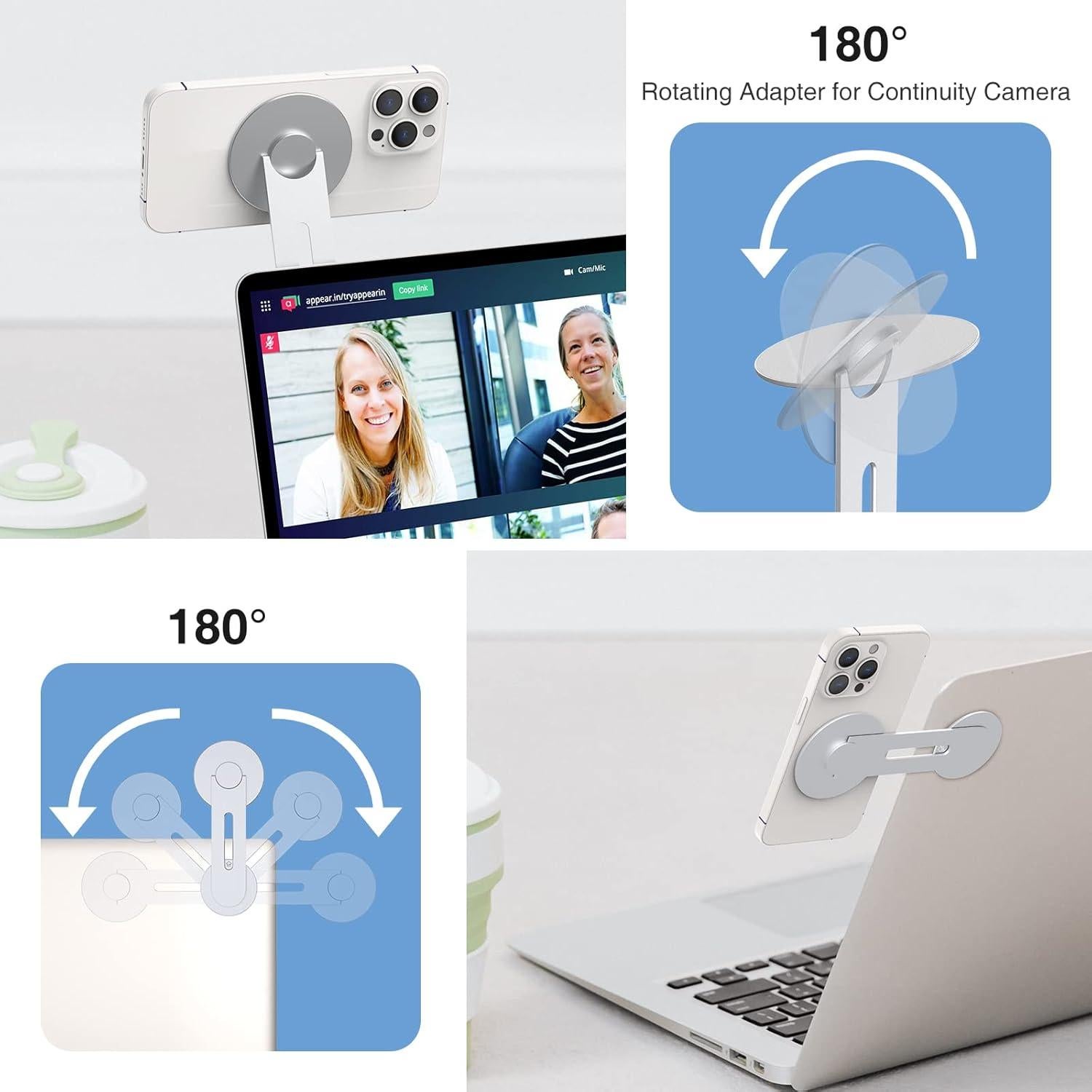 Soporte Magnético para Laptop y Teléfono Aerbeis - Plata