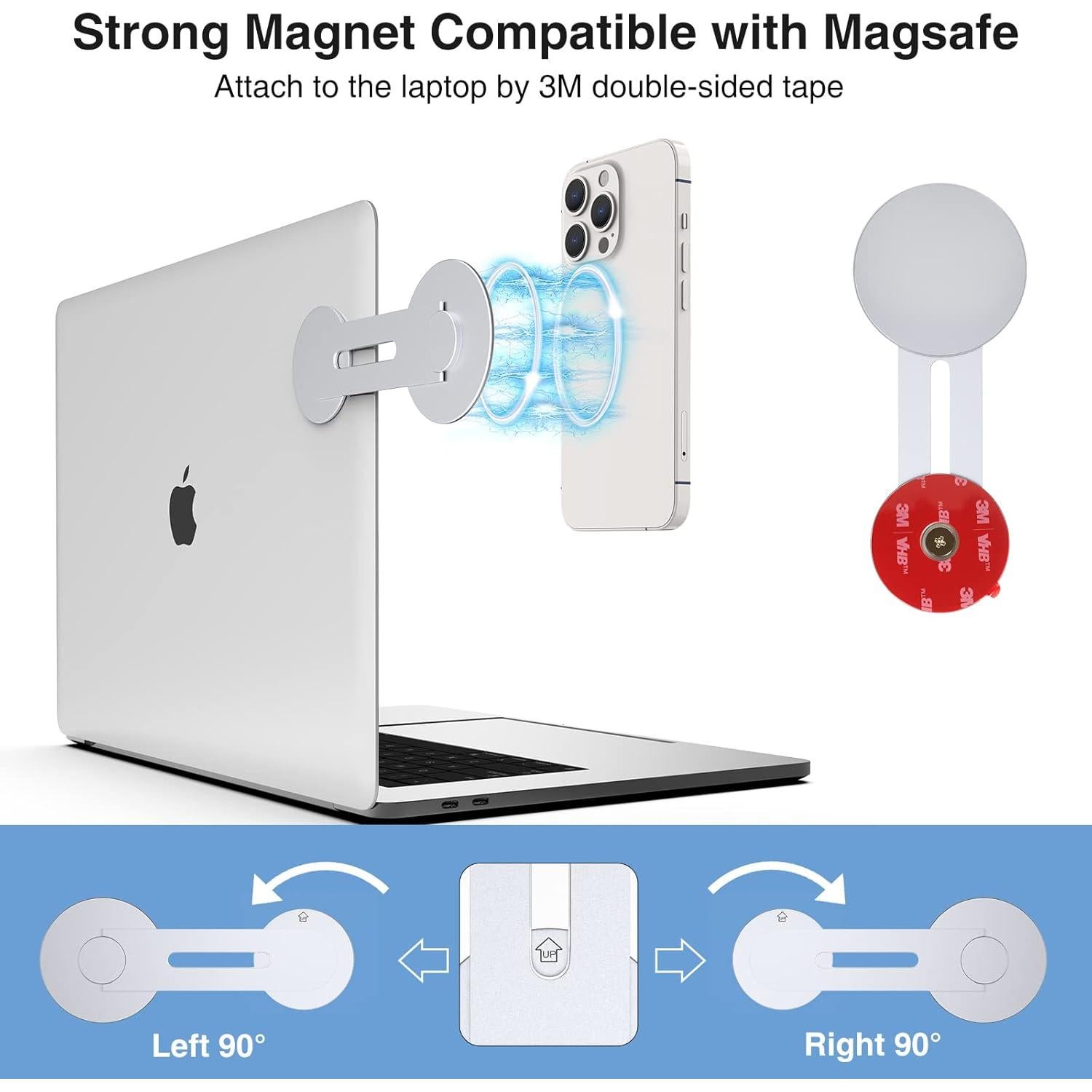 Soporte Magnético para Laptop y Teléfono Aerbeis - Plata