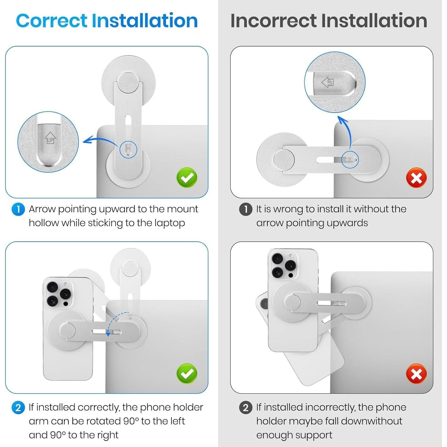 Soporte Magnético para Laptop y Teléfono Aerbeis - Plata