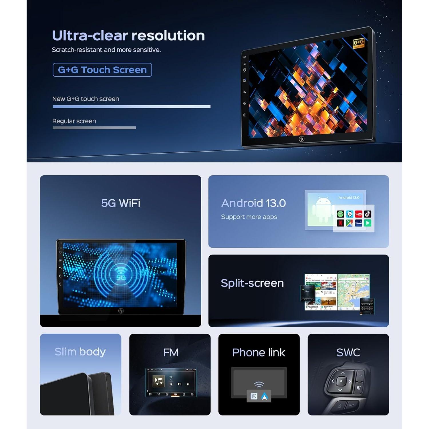 Estéreo de Coche RUICAR 10.2" para Toyota Highlander 2014-2019