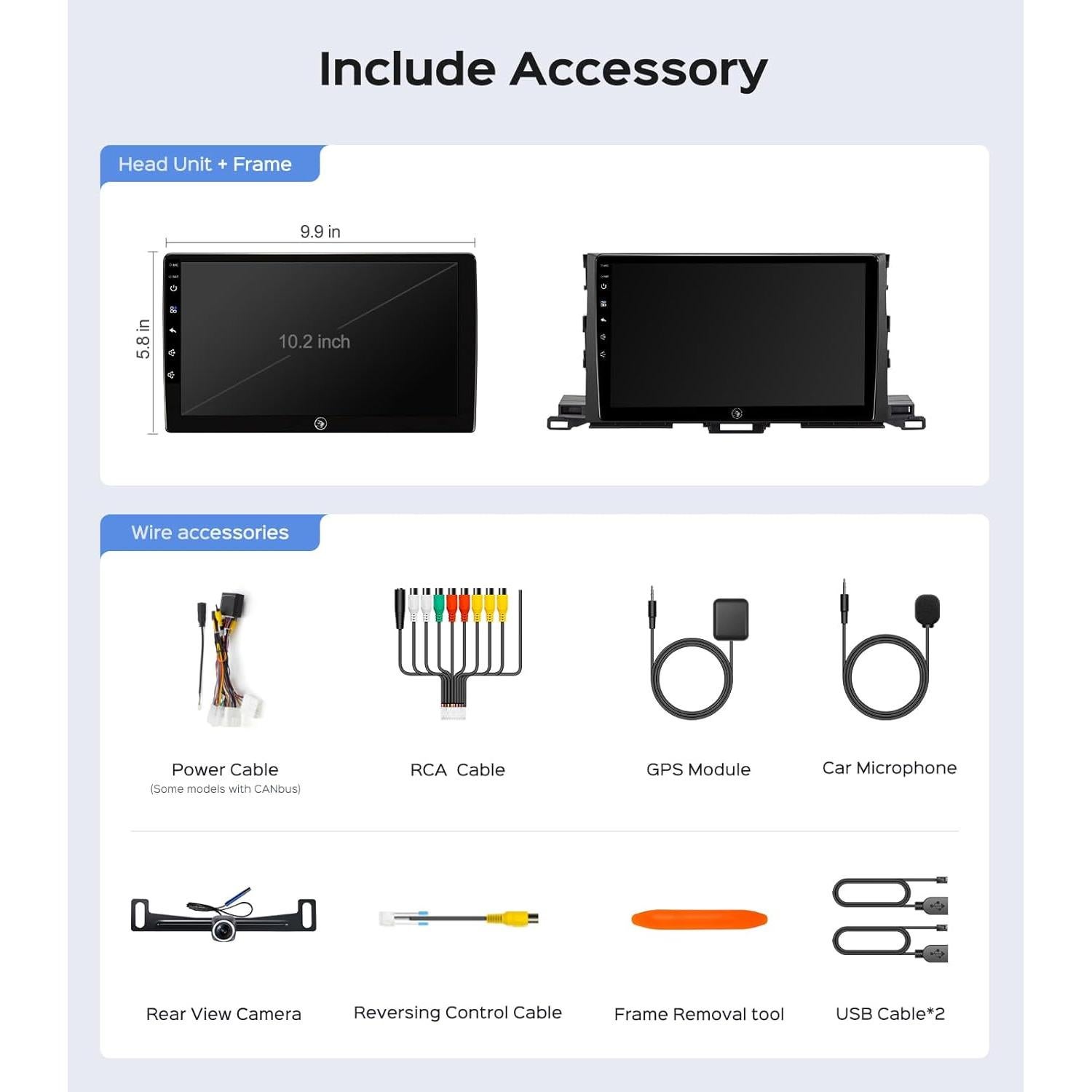 Estéreo de Coche RUICAR 10.2" para Toyota Highlander 2014-2019