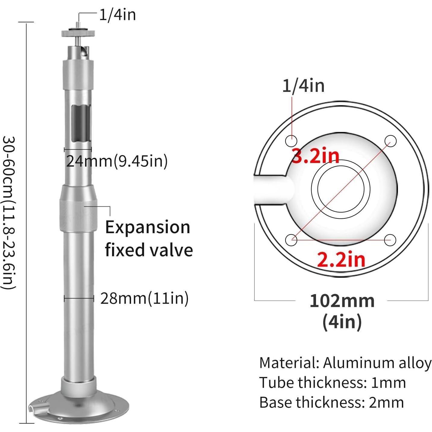 Soporte Ajustable para Cámara de Vigilancia ZT-NET 30-60cm