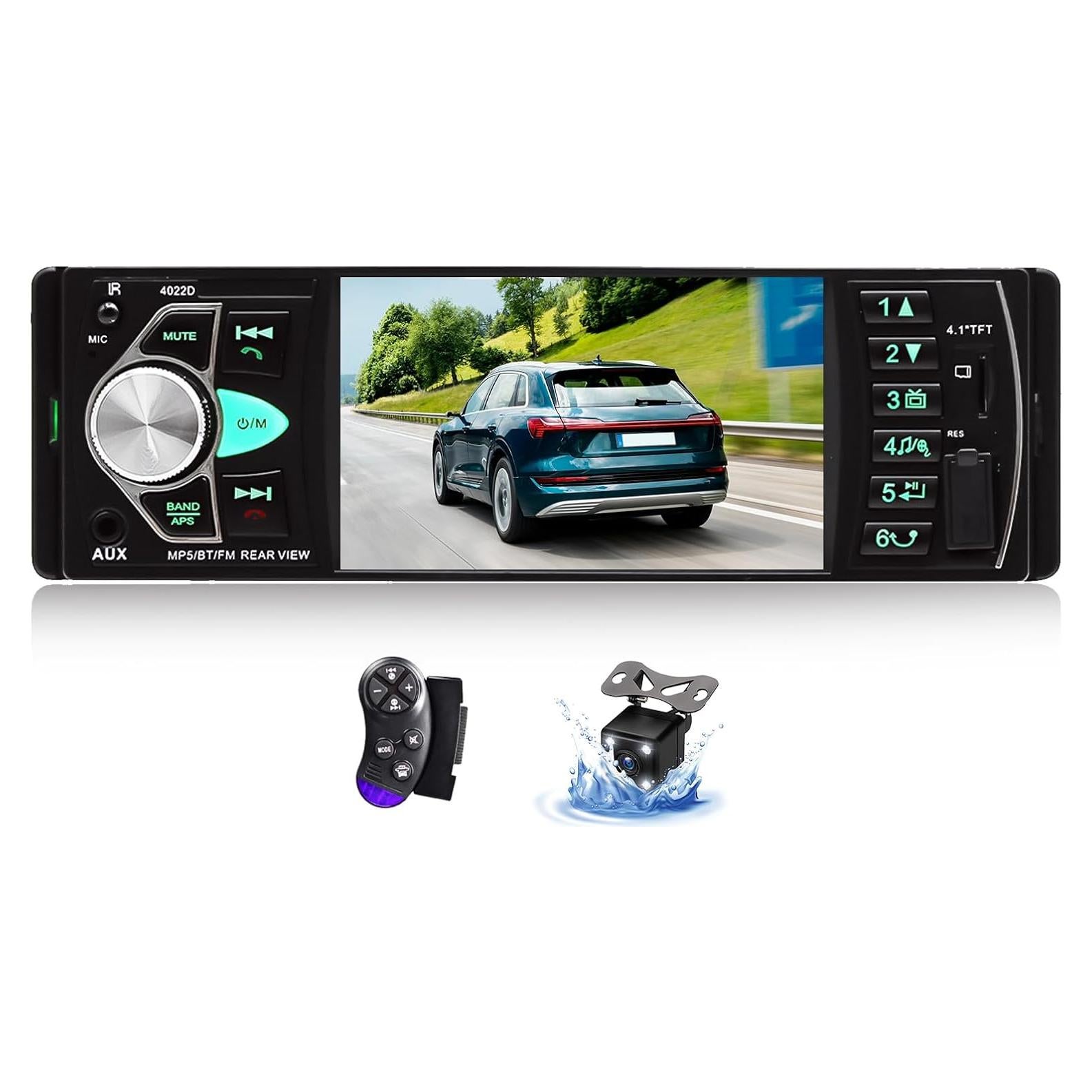 Estéreo de Coche CAMECHO 4.1" Bluetooth MP5 con Cámara