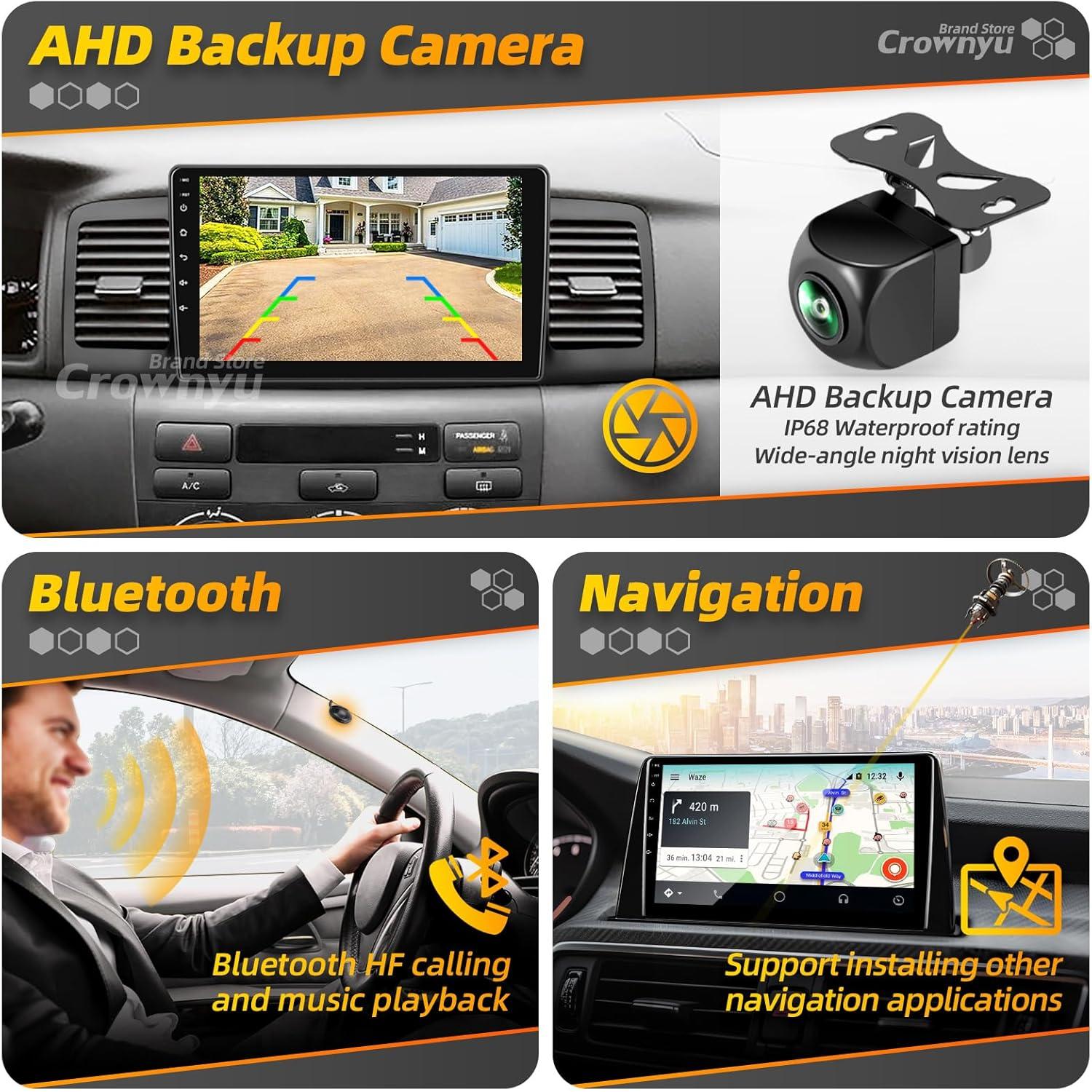 Radio Android 12 CROWNYU para Toyota Corolla 2004-2008 9"