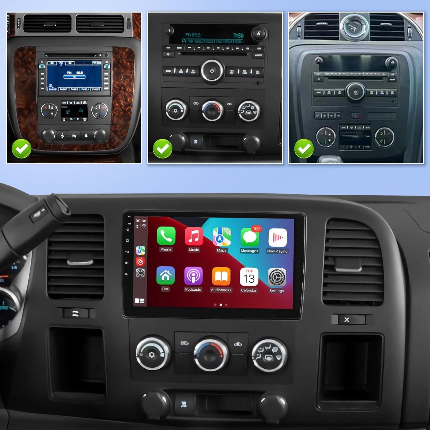Radio de Coche Leadfan para Chevy Silverado Tahoe 10.1" Carplay