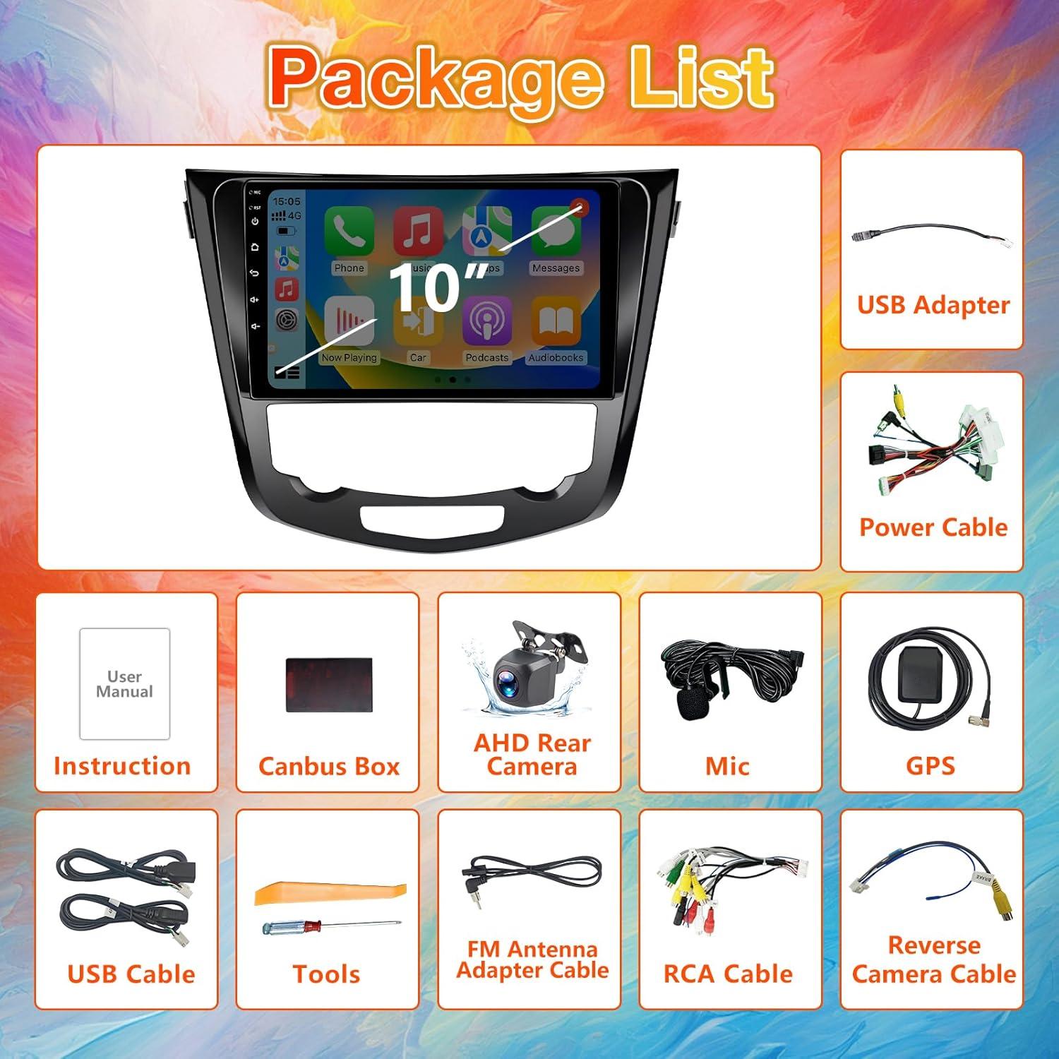 Estéreo para Coche FBINSE 10.1" Android 13 Nissan 2014-2018