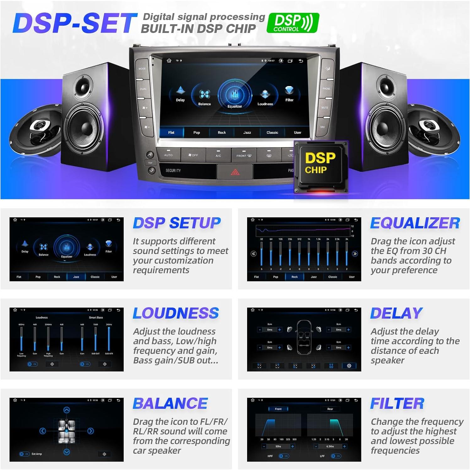 Estéreo de Coche Android 12 SizxNanv 9" Pantalla Táctil Carplay