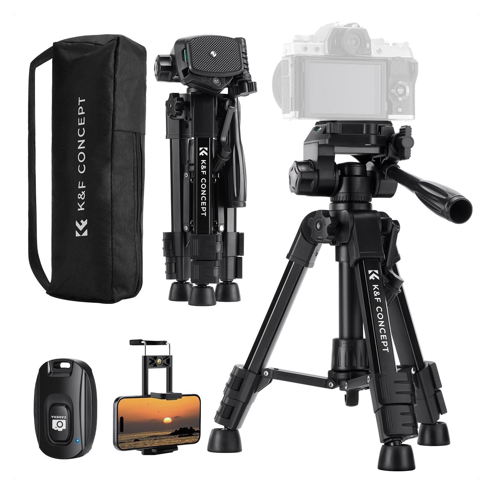 Trípode Mini K&F Concept S233A0 para Cámara y Teléfono 63.5 cm