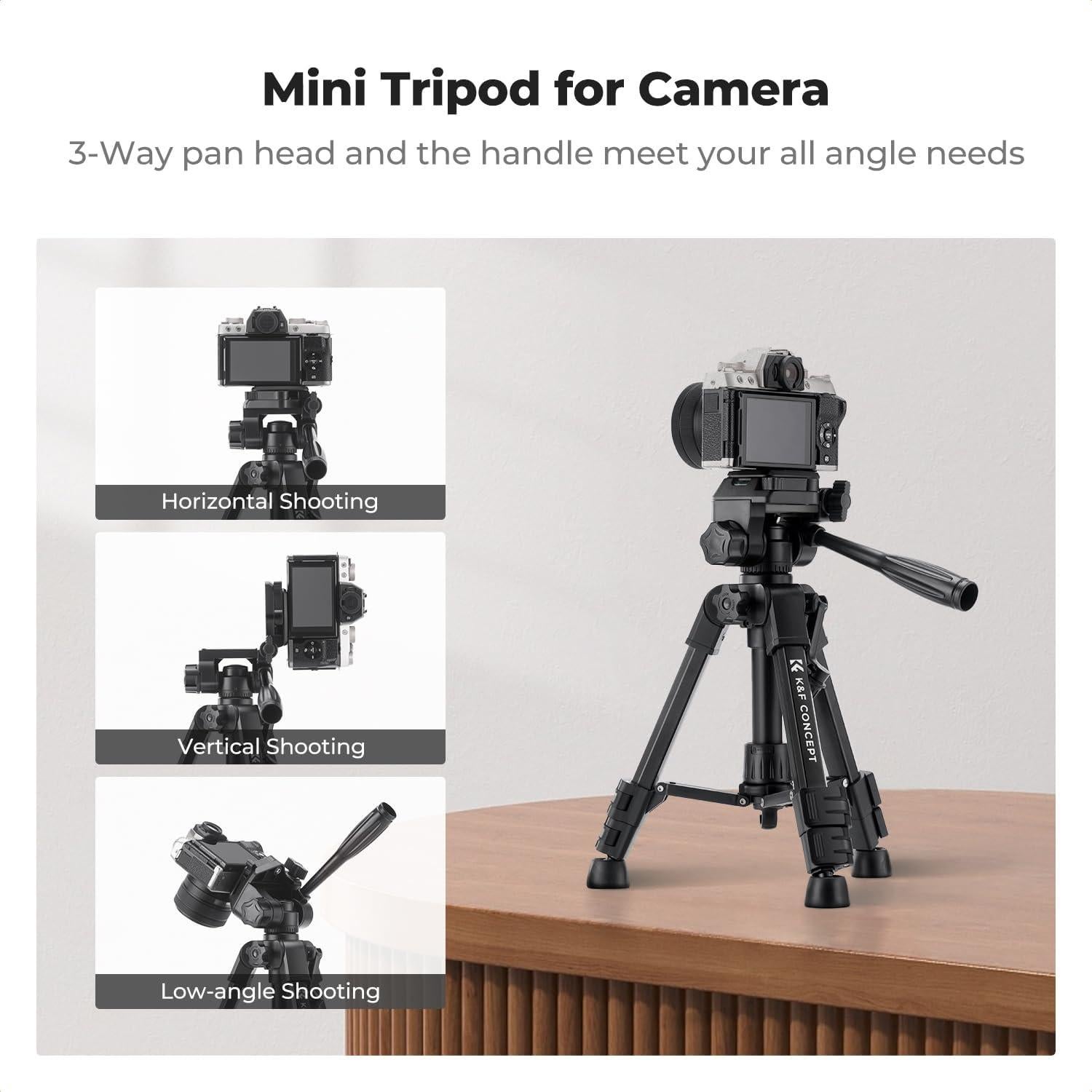 Trípode Mini K&F Concept S233A0 para Cámara y Teléfono 63.5 cm